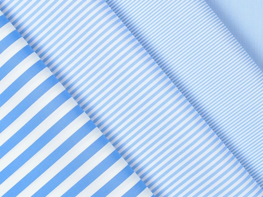 Several striped poplin fabrics