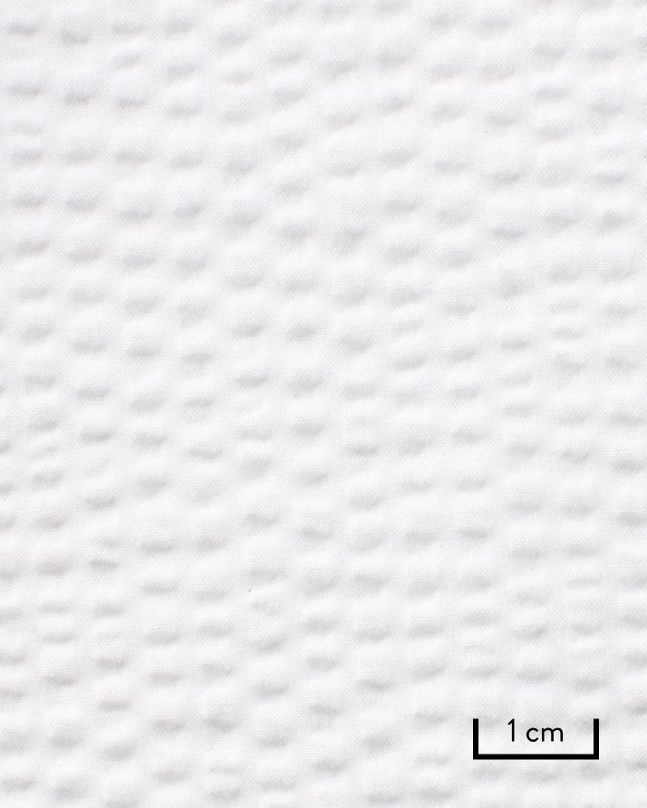 White cotton seersucker shirt fabric by Canclini