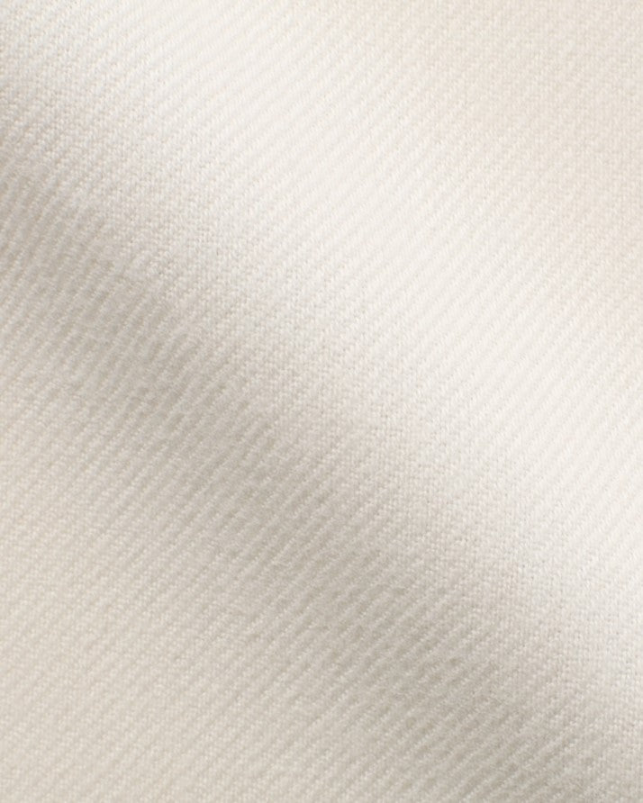 Off White Brushed Cotton Twill shirt fabric by Canclini