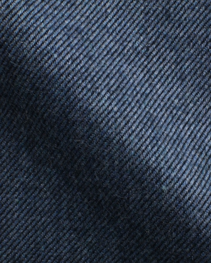 Dark Blue Brushed Cotton Twill shirt fabric by Canclini