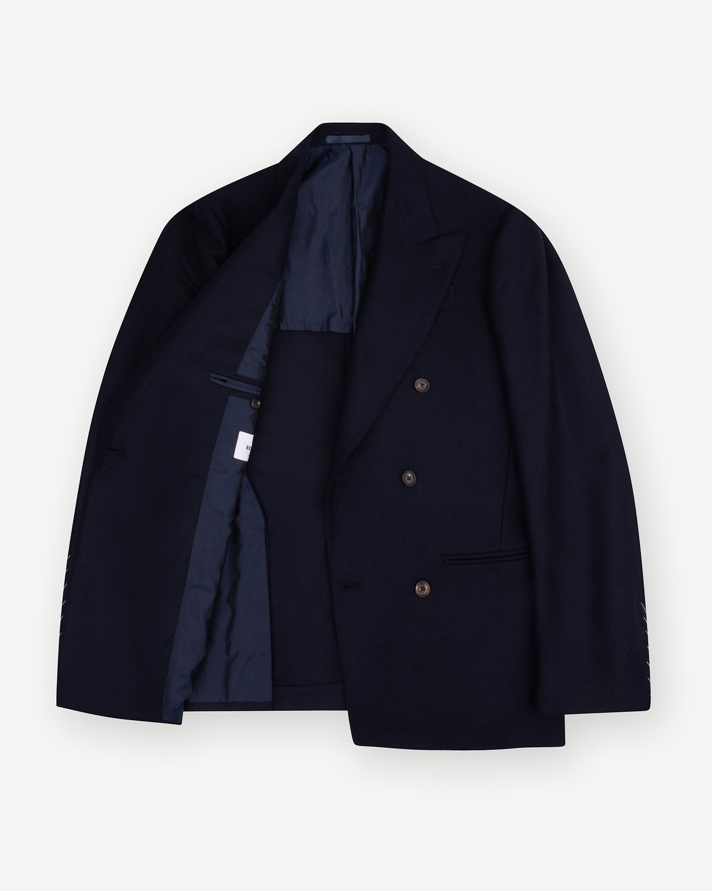 An half-lined navy flannel double breasted sport coat