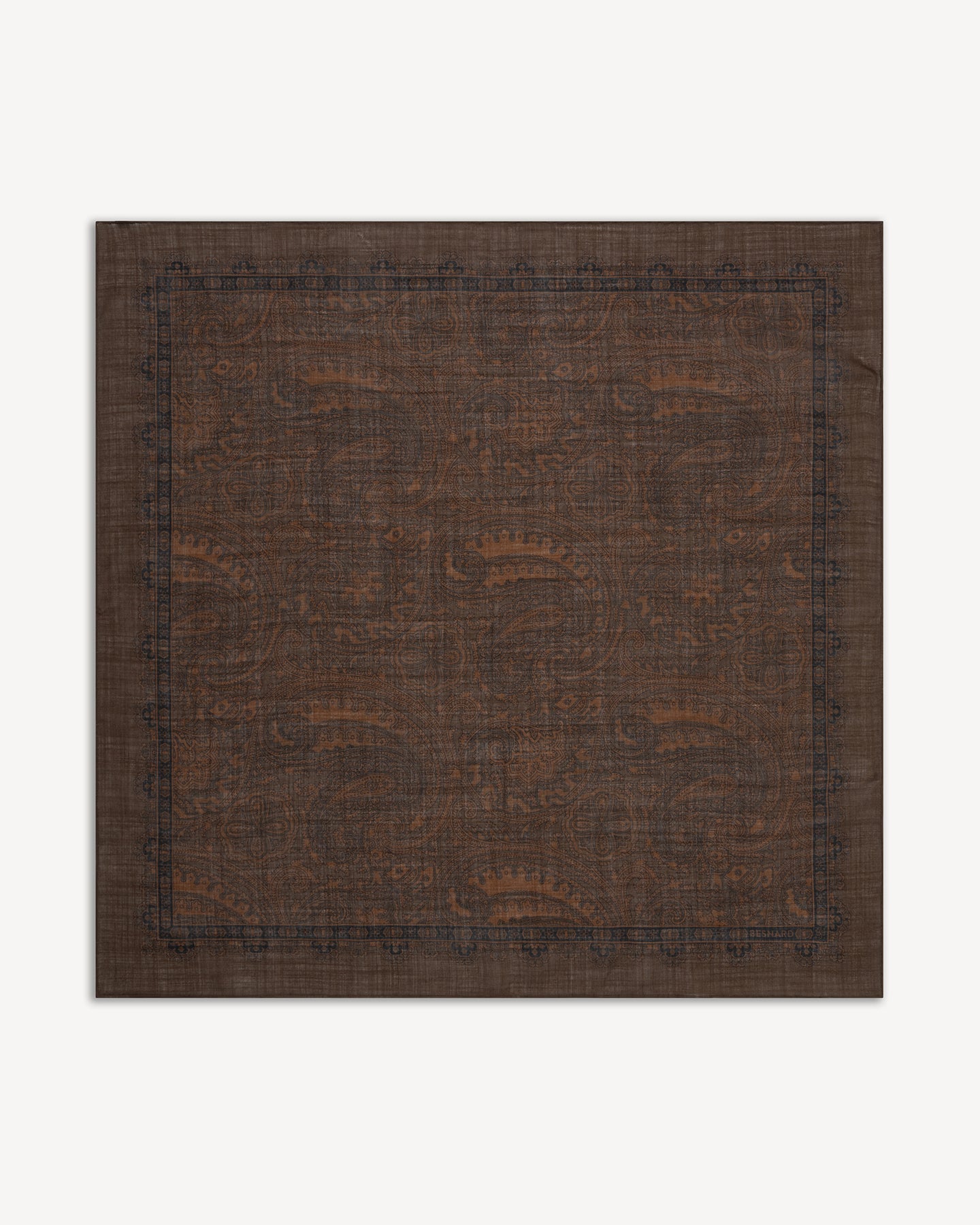 Dark brown low contrast paisley print neckerchief
