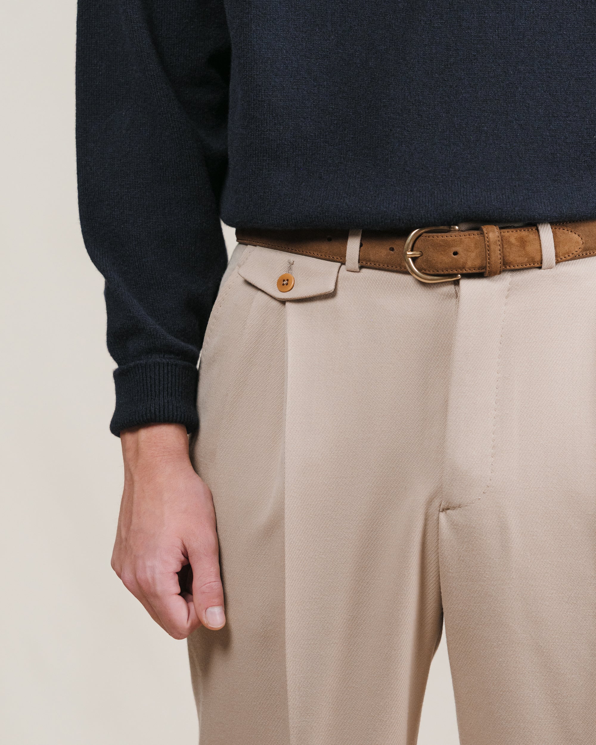 Navy Lambswool Roll Neck