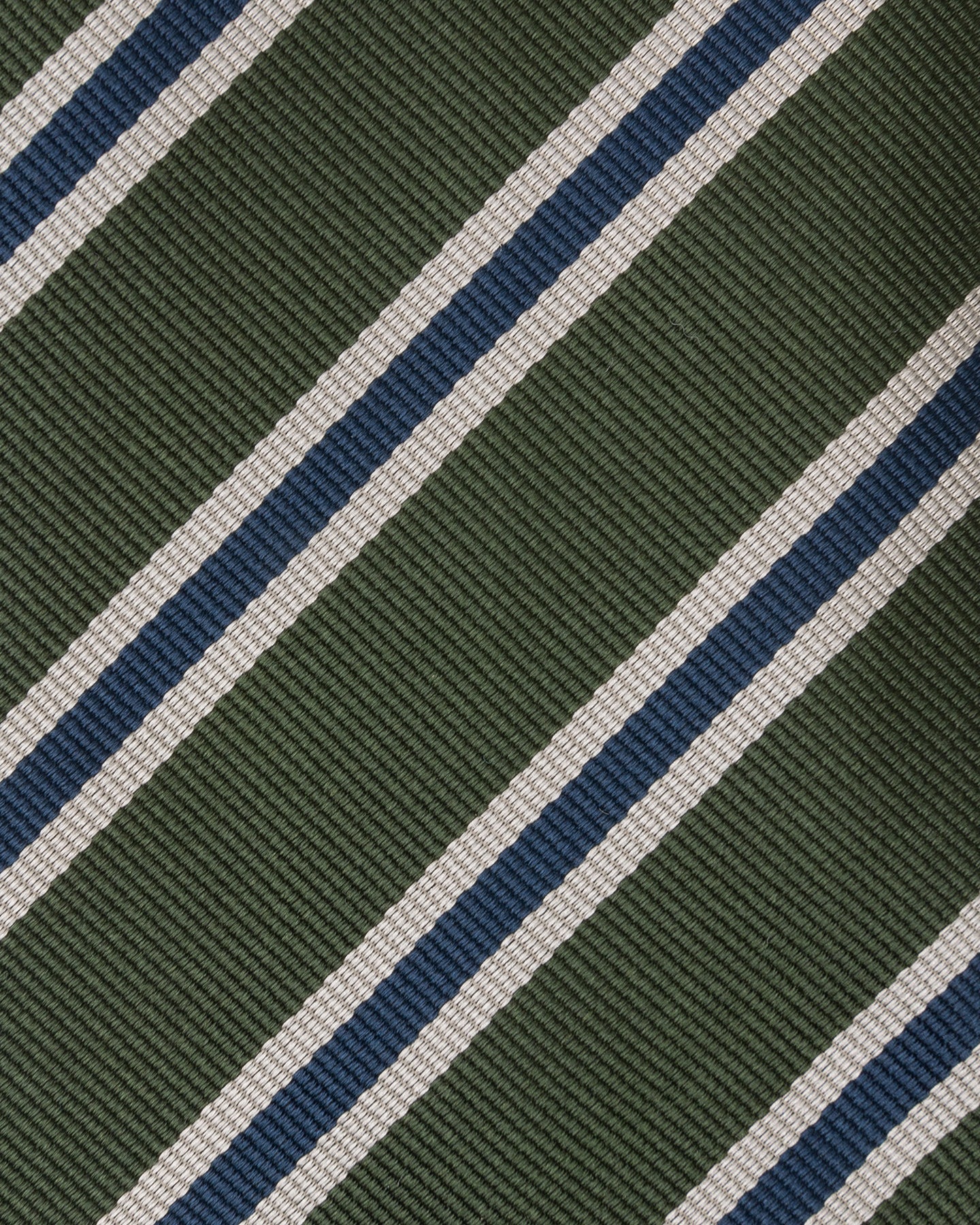 Green Tan and Navy Regimental Stripe Repp Tie