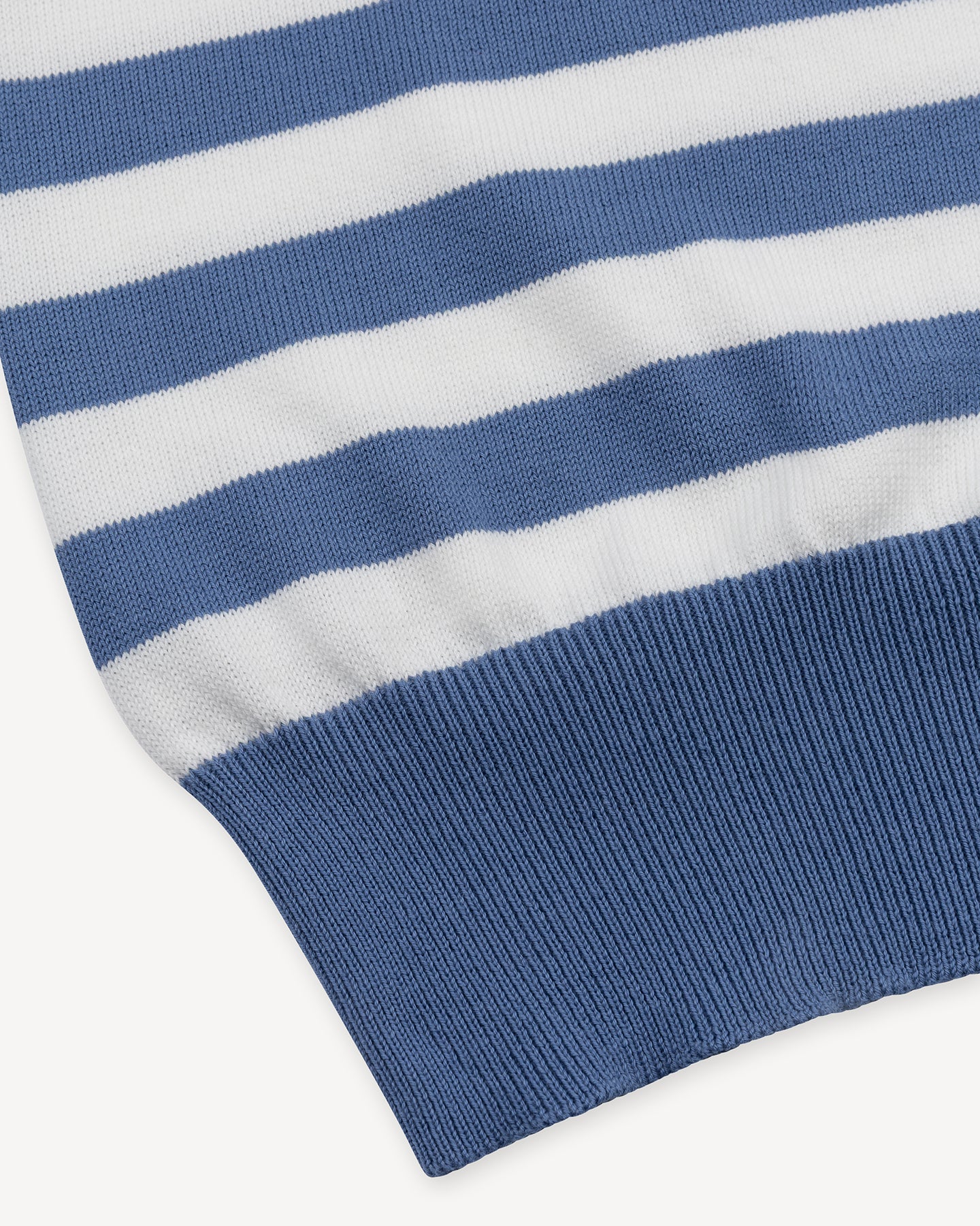 Blue White Striped Cotton Skipper Polo
