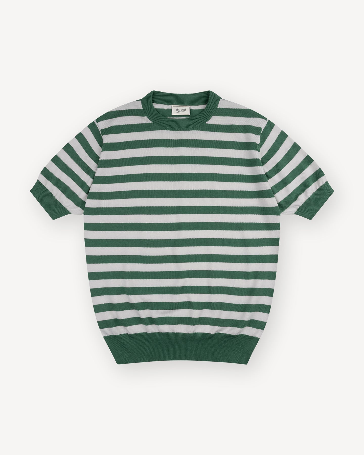 Green Ecru Stripe Knitted T-Shirt