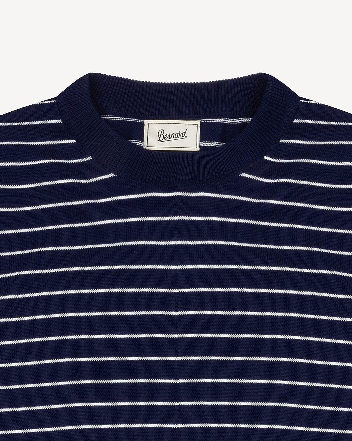 Navy White Breton Stripe Crewneck