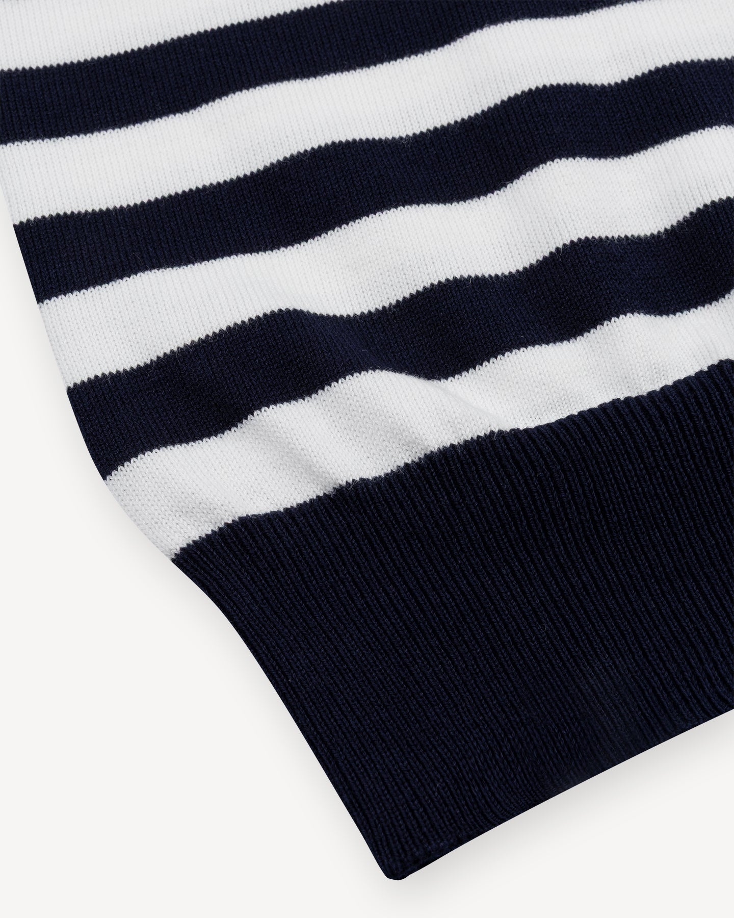 Navy White Stripe Knitted T-Shirt