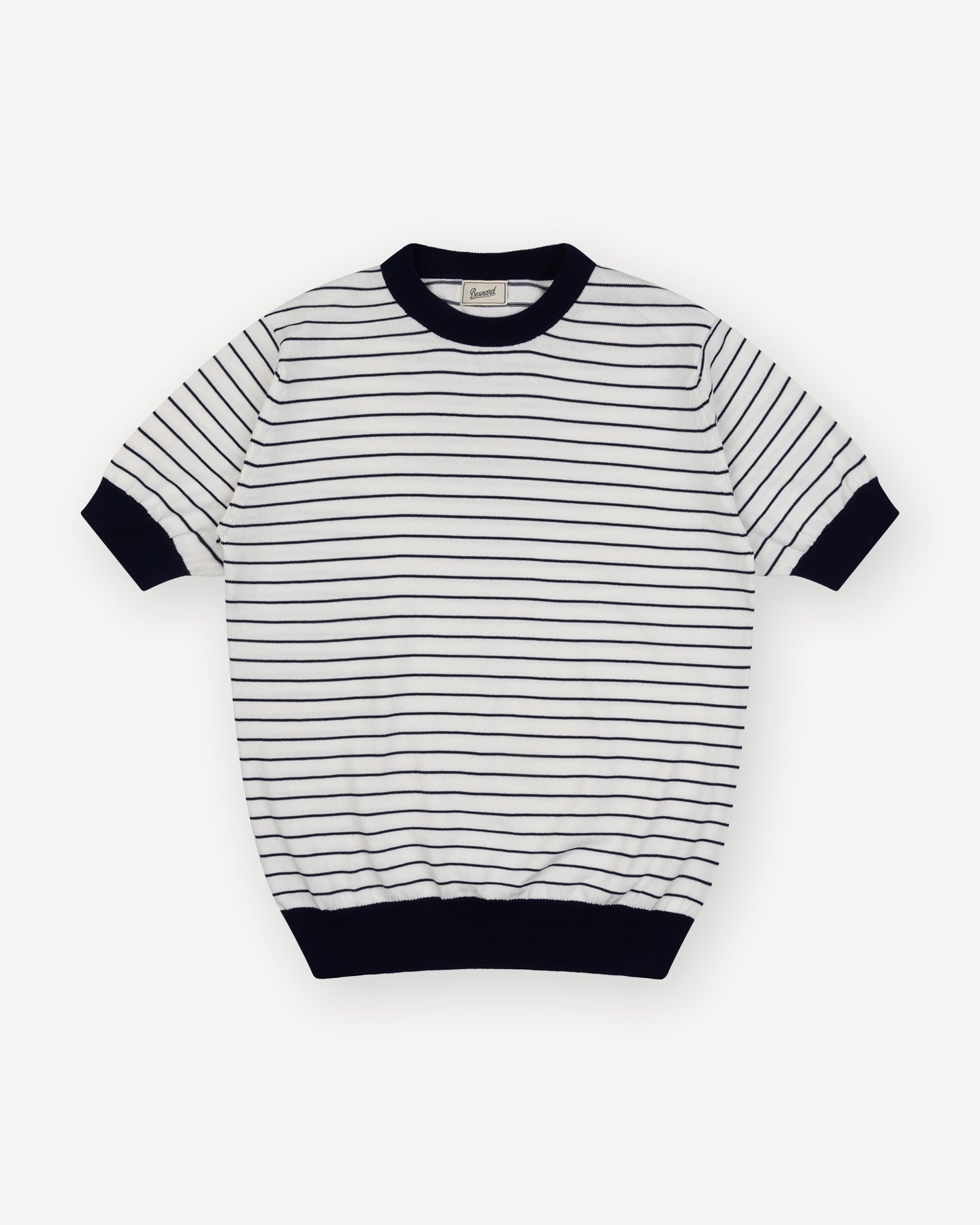 White Navy Breton Stripe T-Shirt