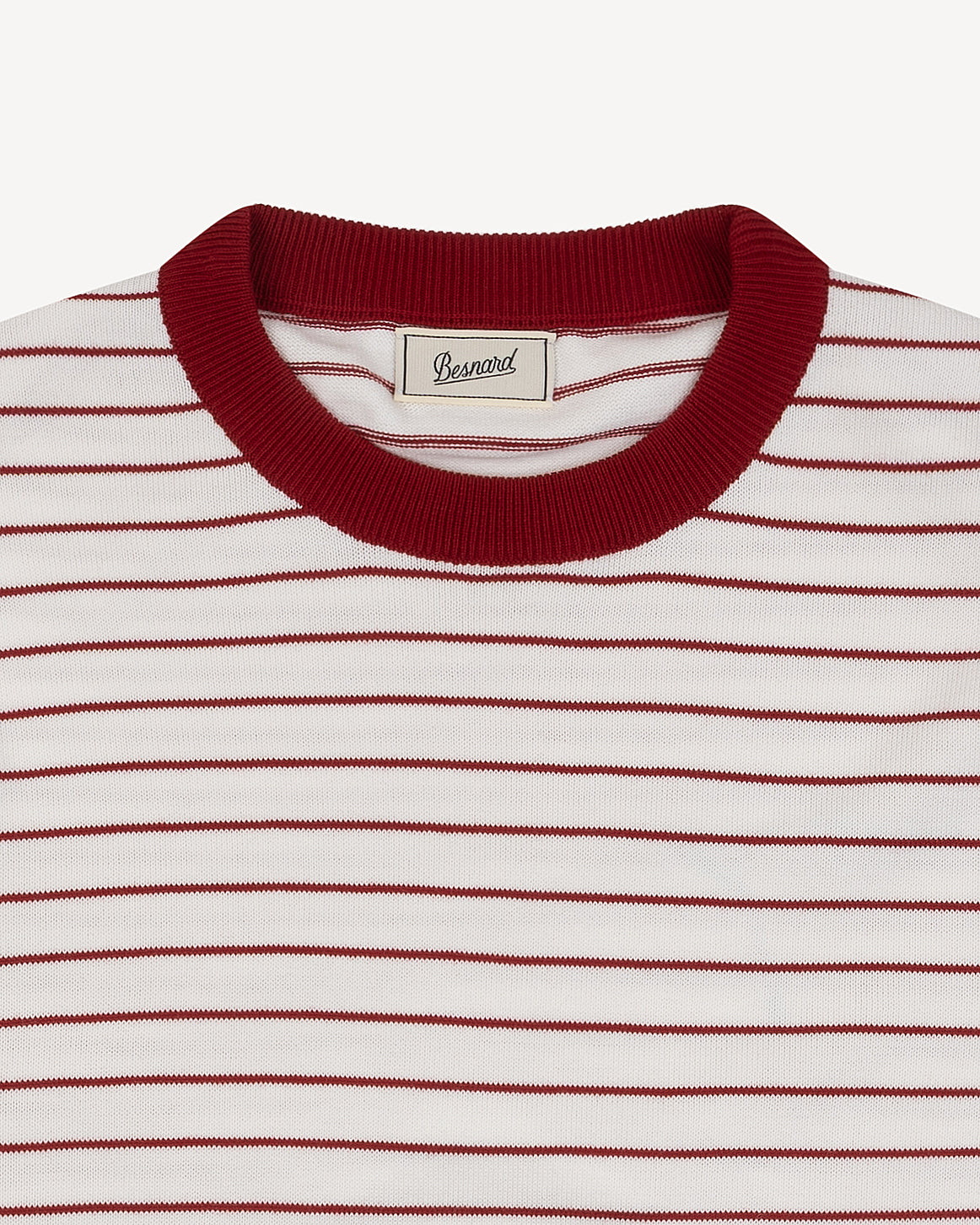 White Red Breton Stripe Crewneck