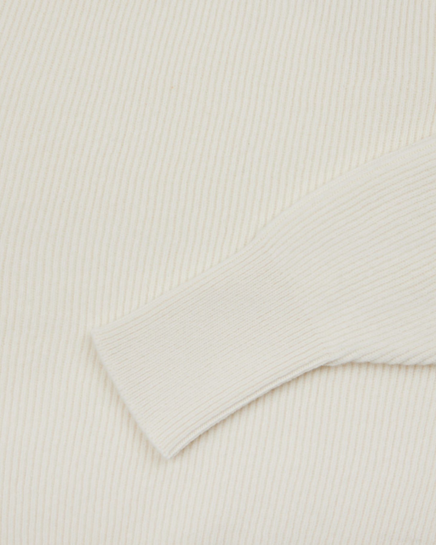 Ecru Lambswool Ribbed Rollneck Sweater