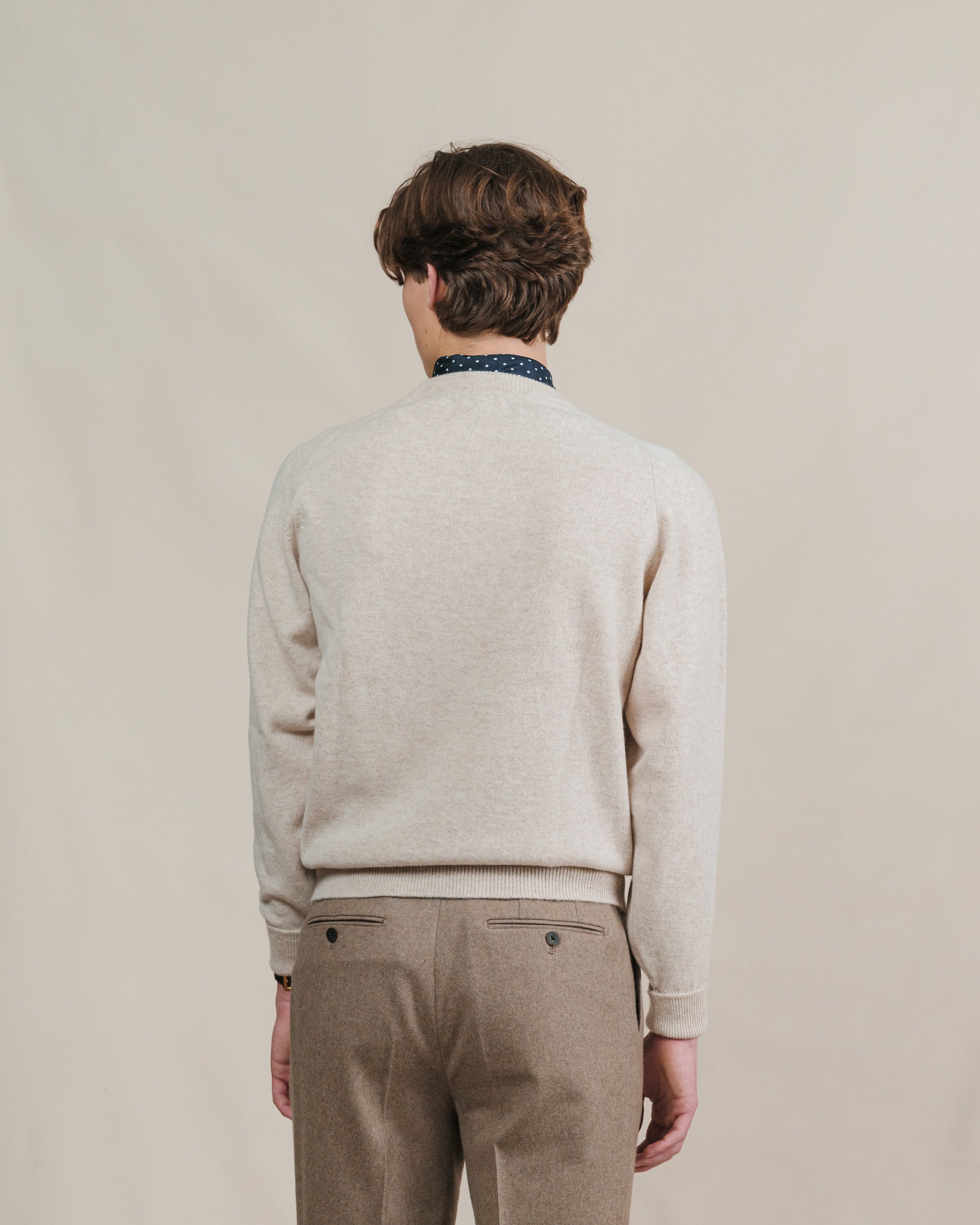 Oatmeal Lambswool Crew Neck