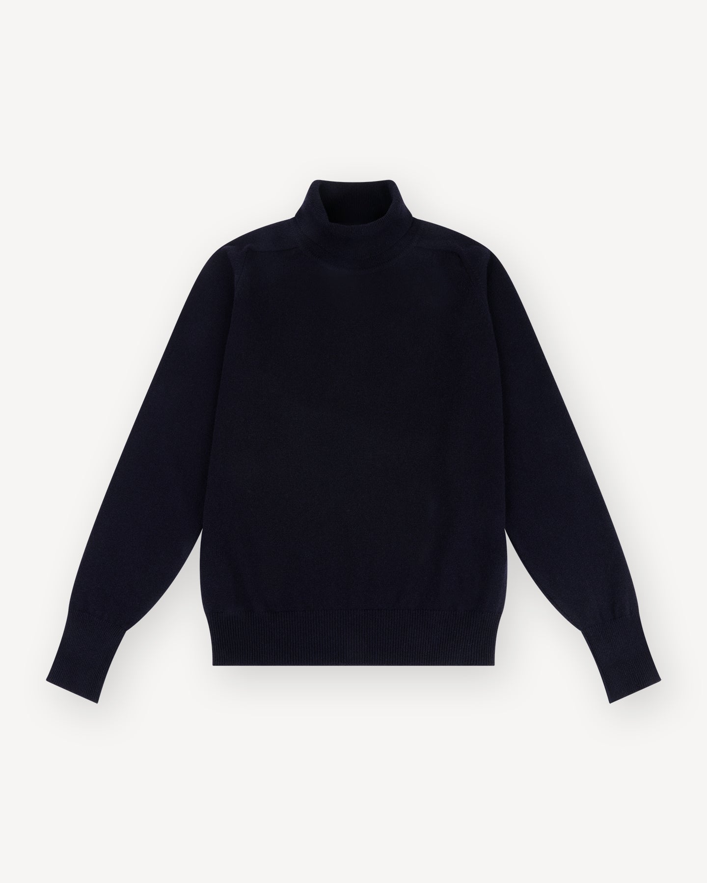 Navy Lambswool Roll Neck