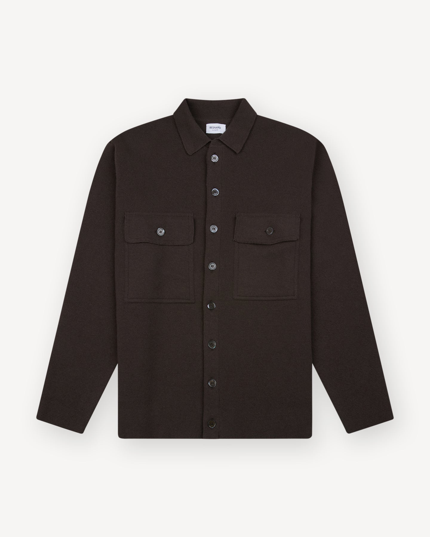 Taupe Wool Cashmere Two Pocket Overshirt