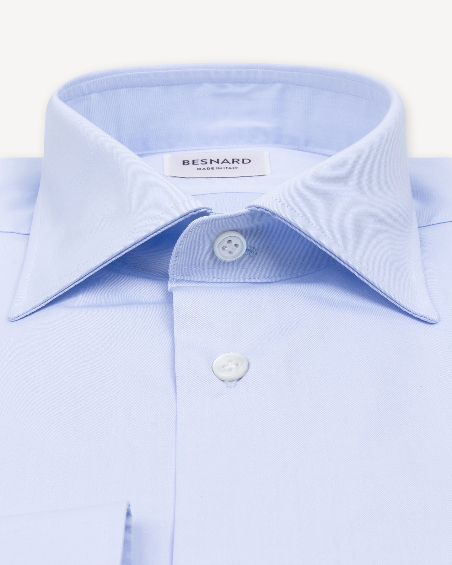 Light Blue Twill Spread Collar Shirt