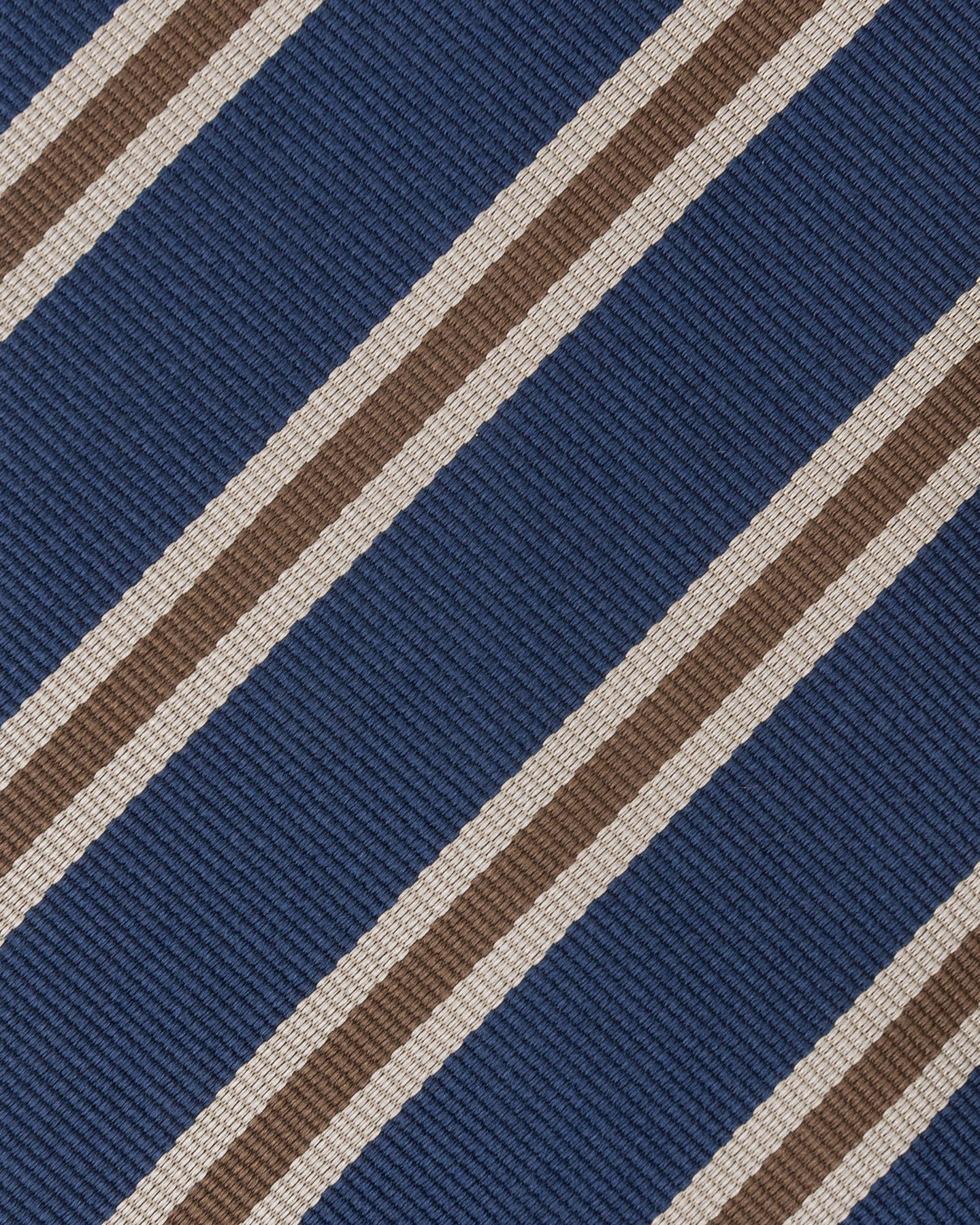 Blue Tan and Mid Brown Regimental Stripe Repp Tie