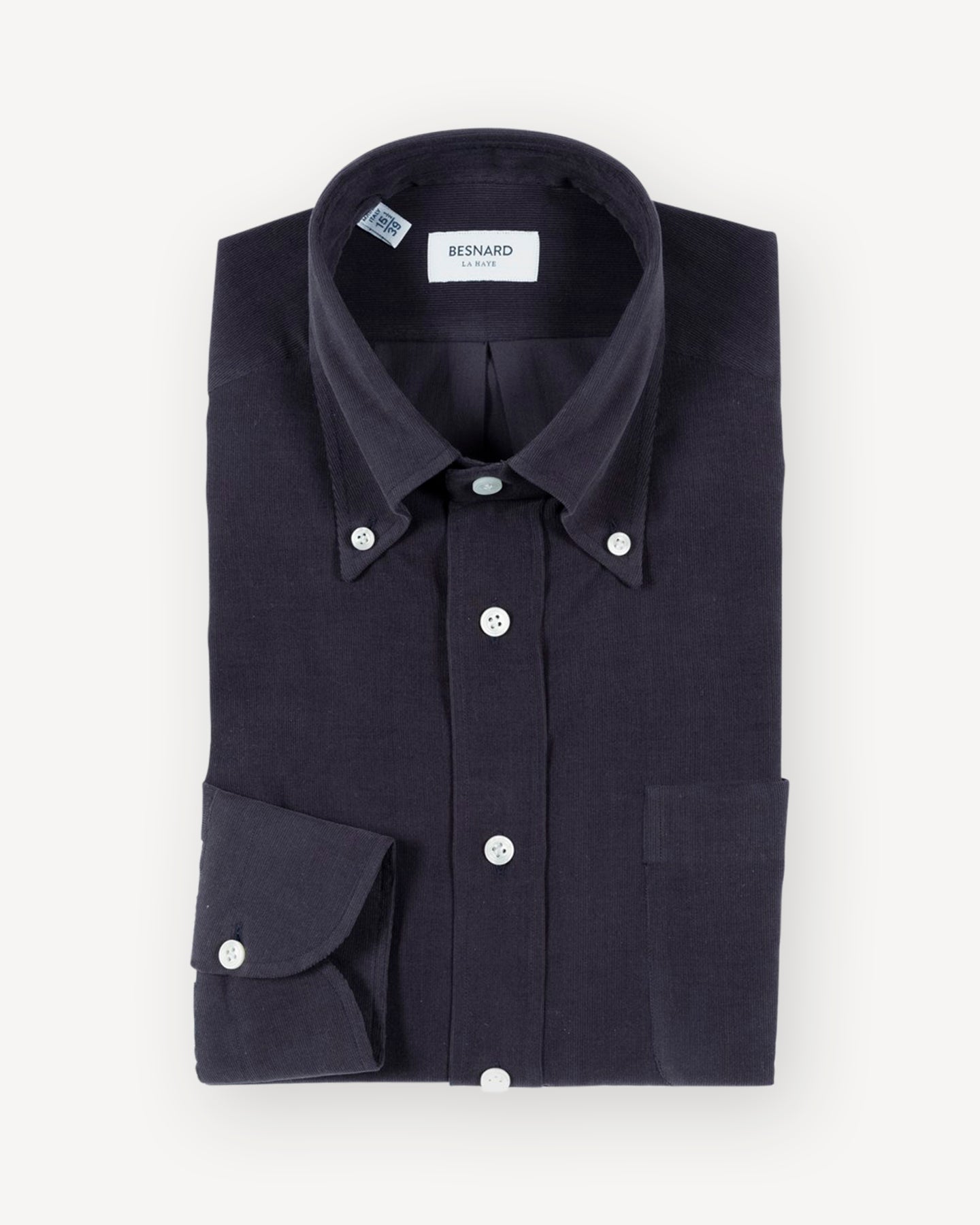 Navy Fine Wale Corduroy Button Down Shirt