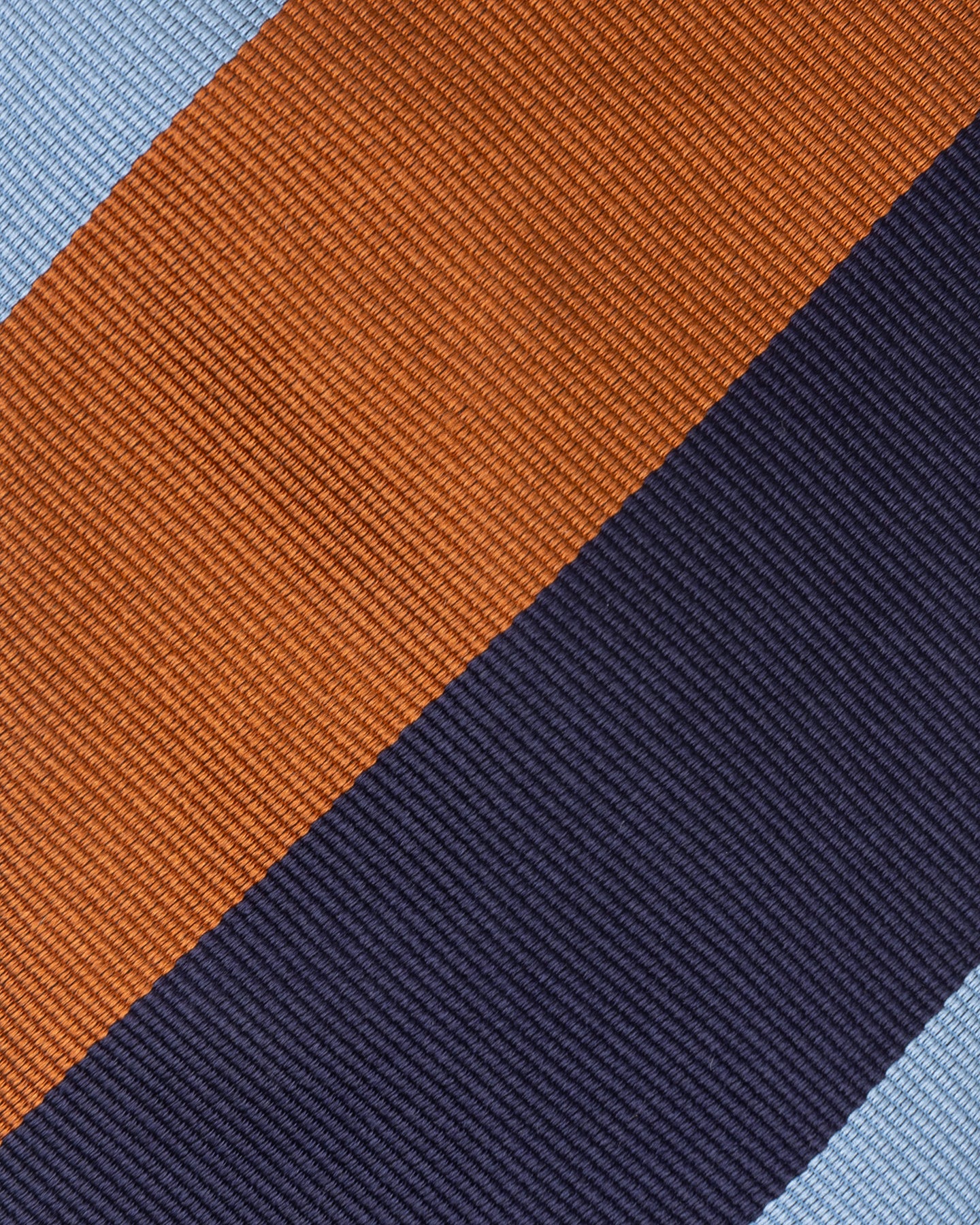 Navy, Blue and Orange Block Stripe Repp Tie