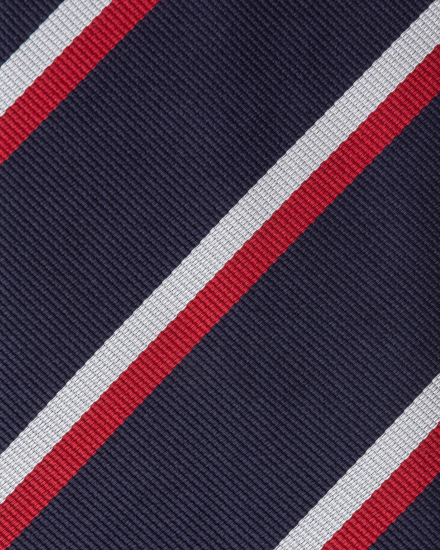 Navy Red and White Regimental Stripe Repp Tie