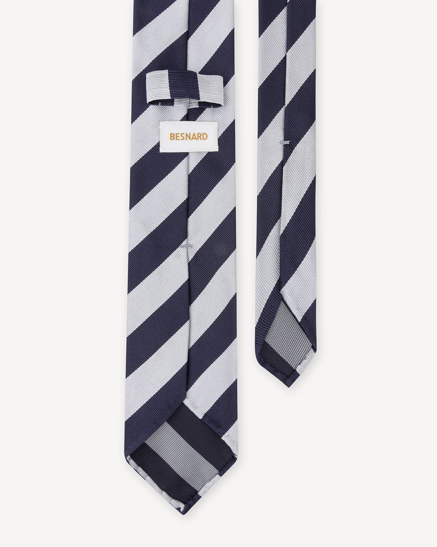 Navy and White Regimental Stripe Repp Tie