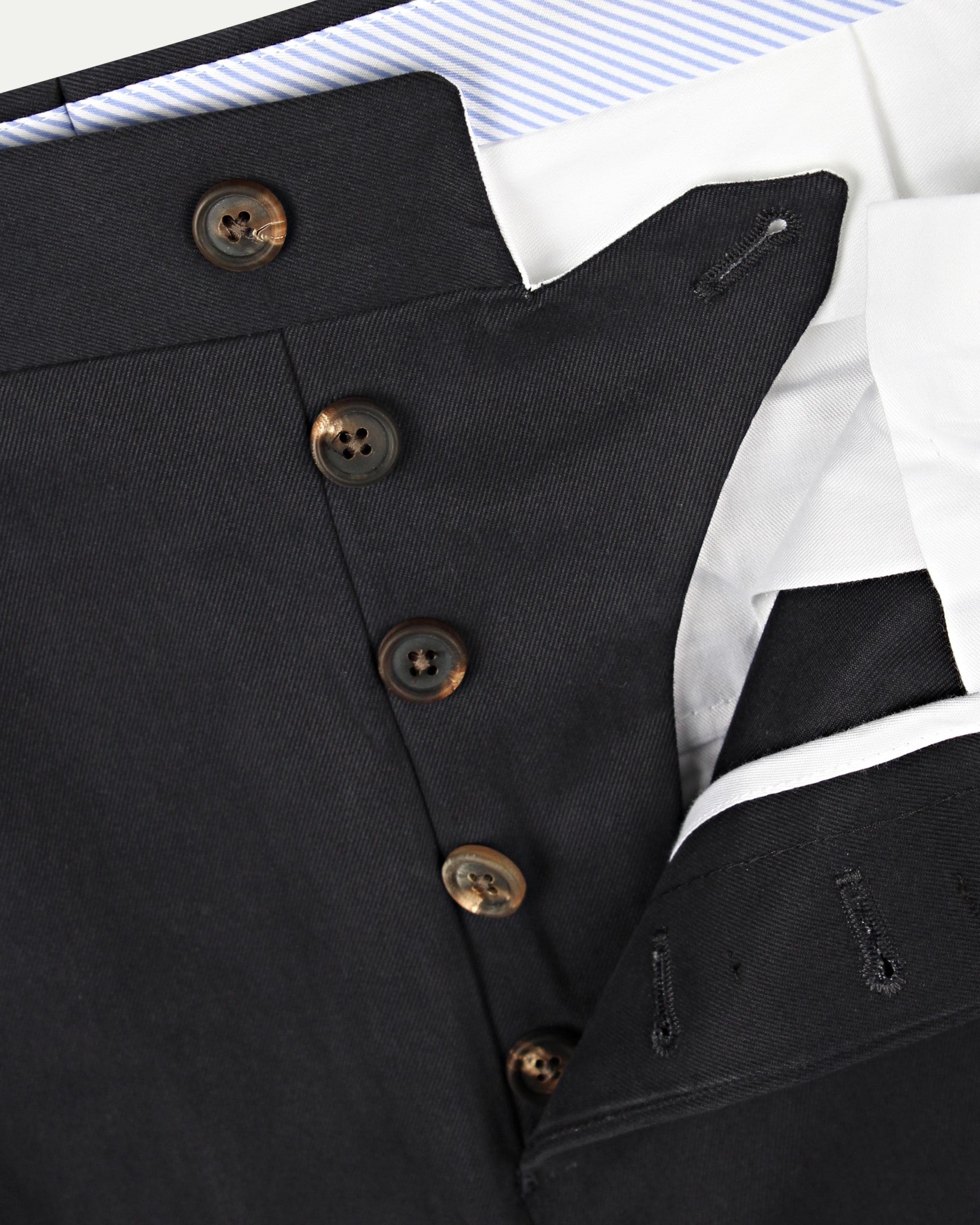 Navy Single Pleat Cotton Drill Trousers