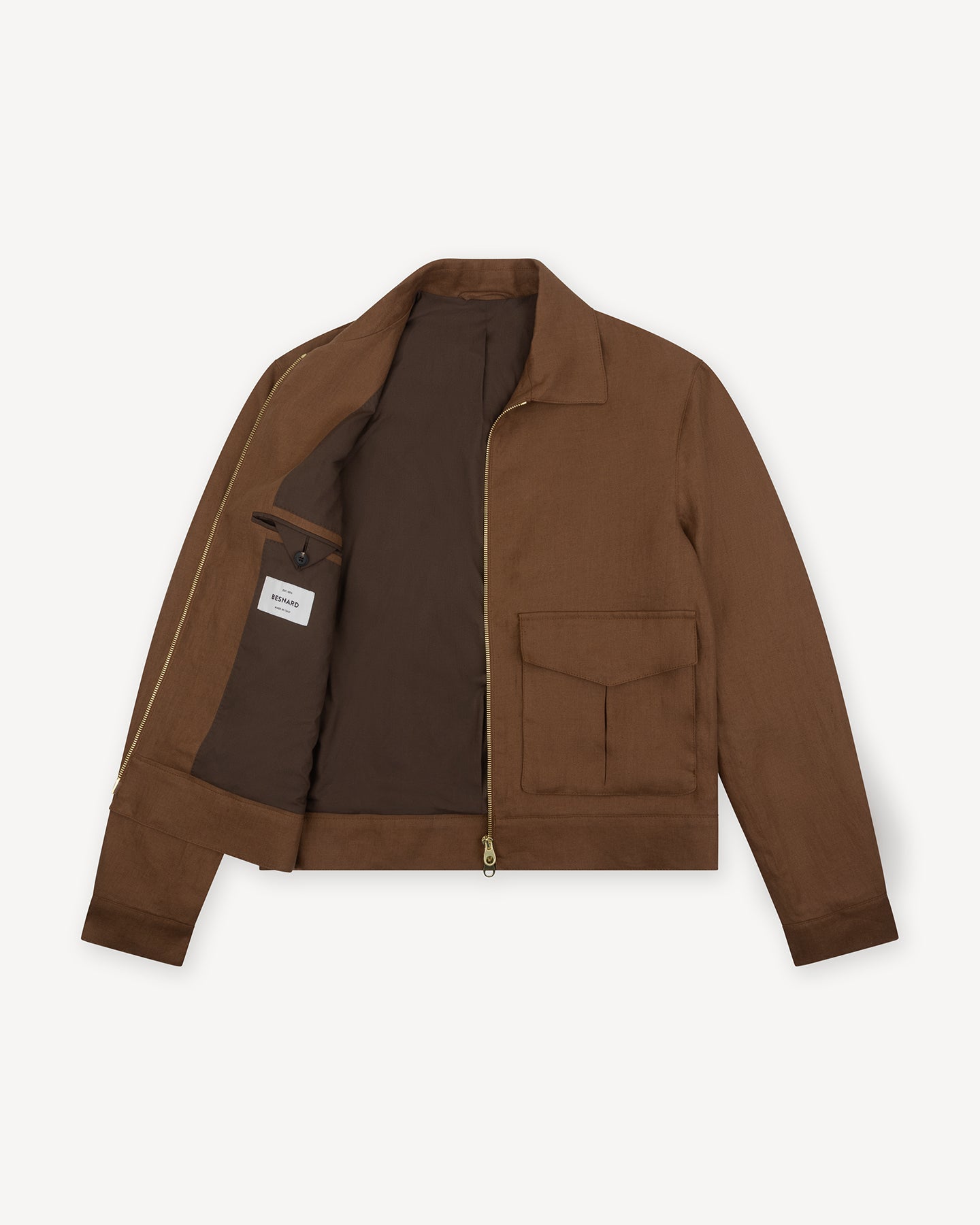 Dark Tan Flight Jacket fully lined