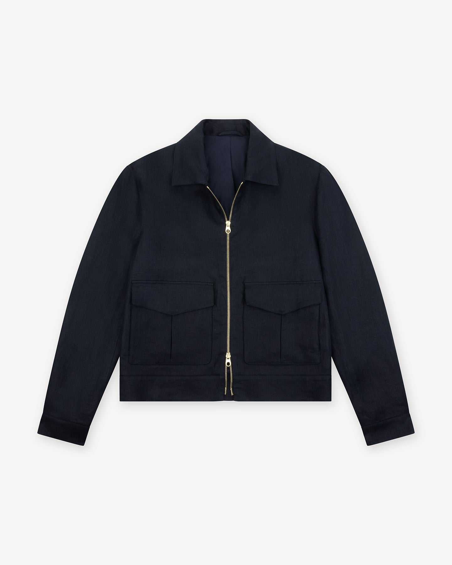 Navy Linen Flight Jacket