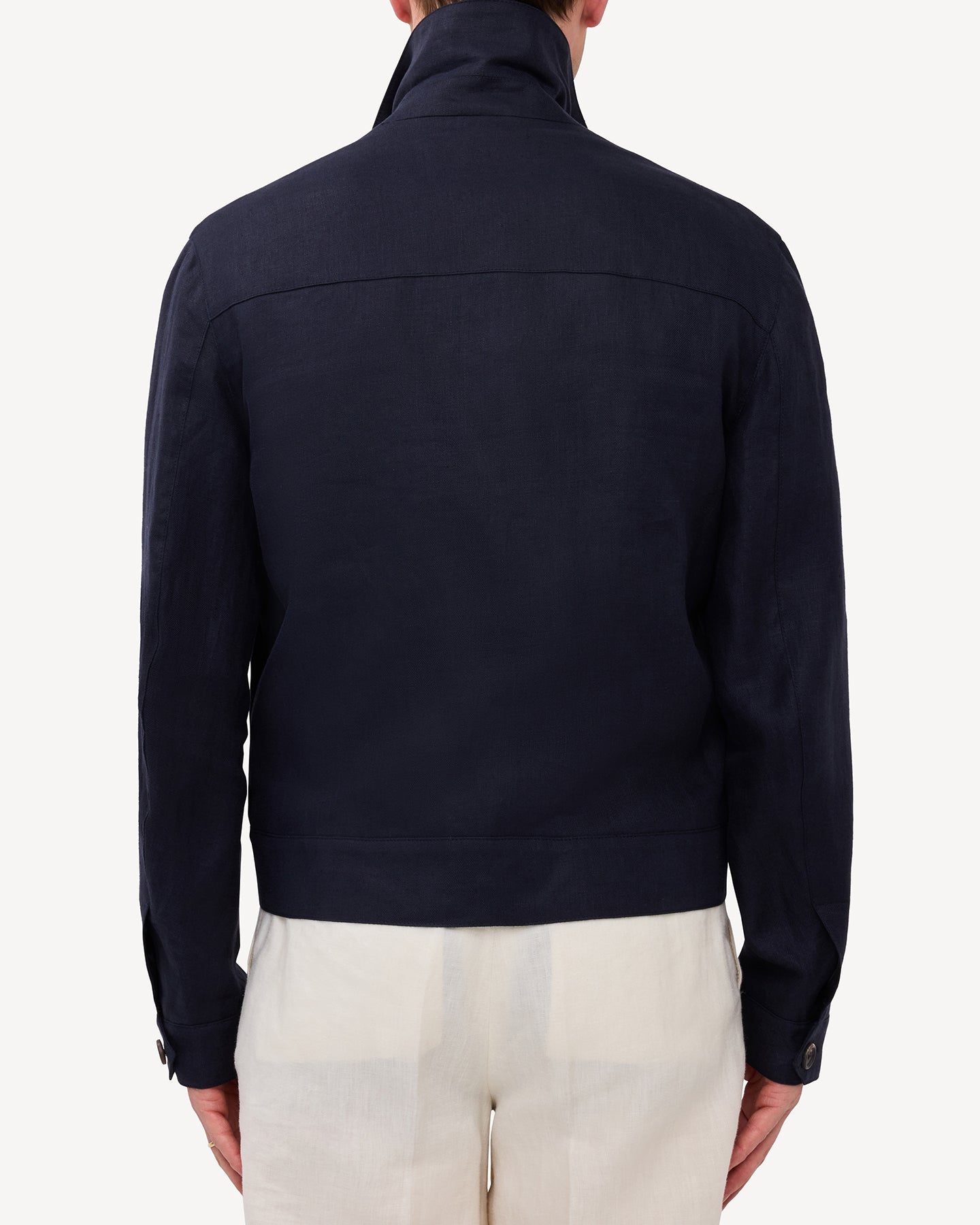 Navy Linen Flight Jacket