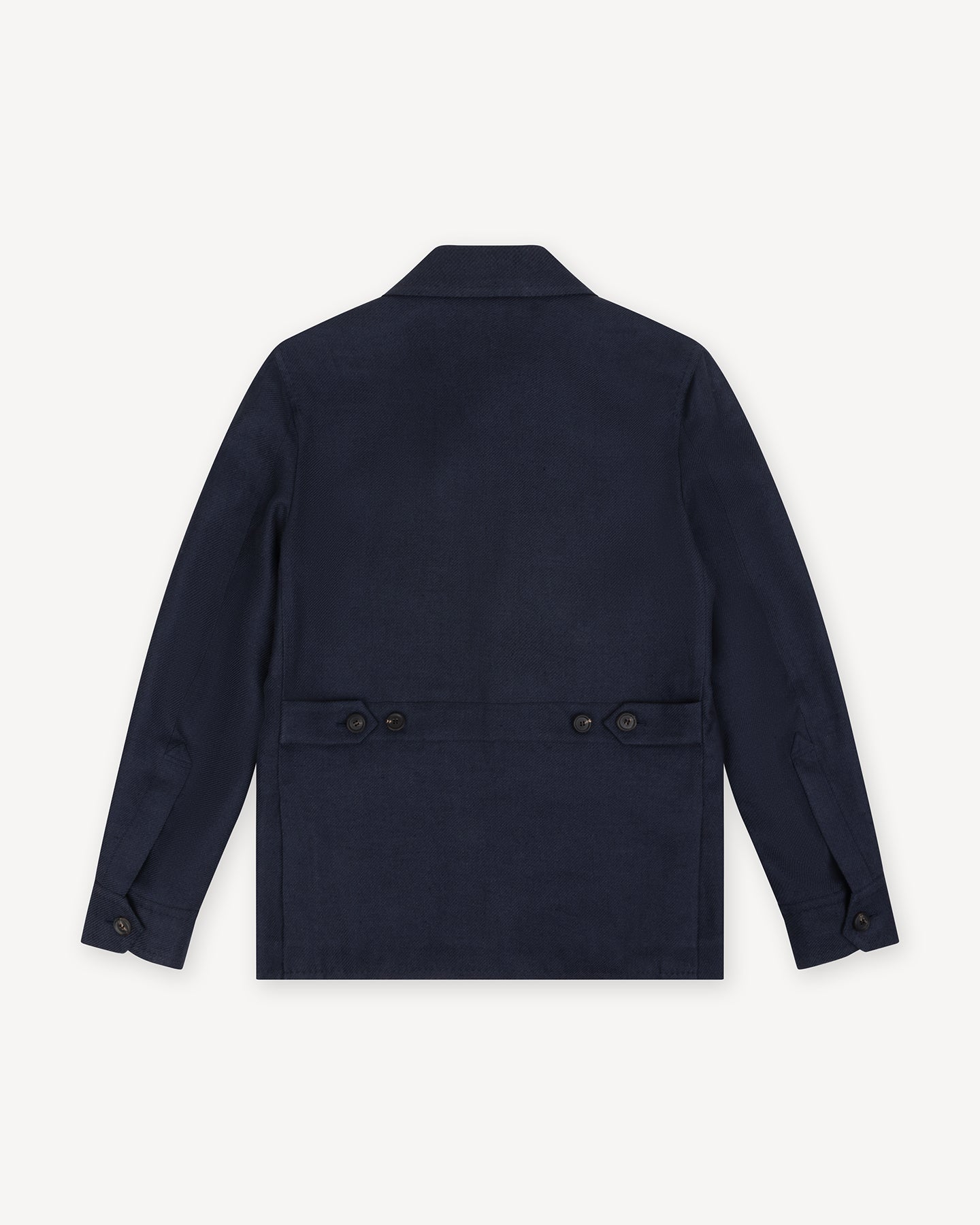 Navy safari jacket with adjustable waistband