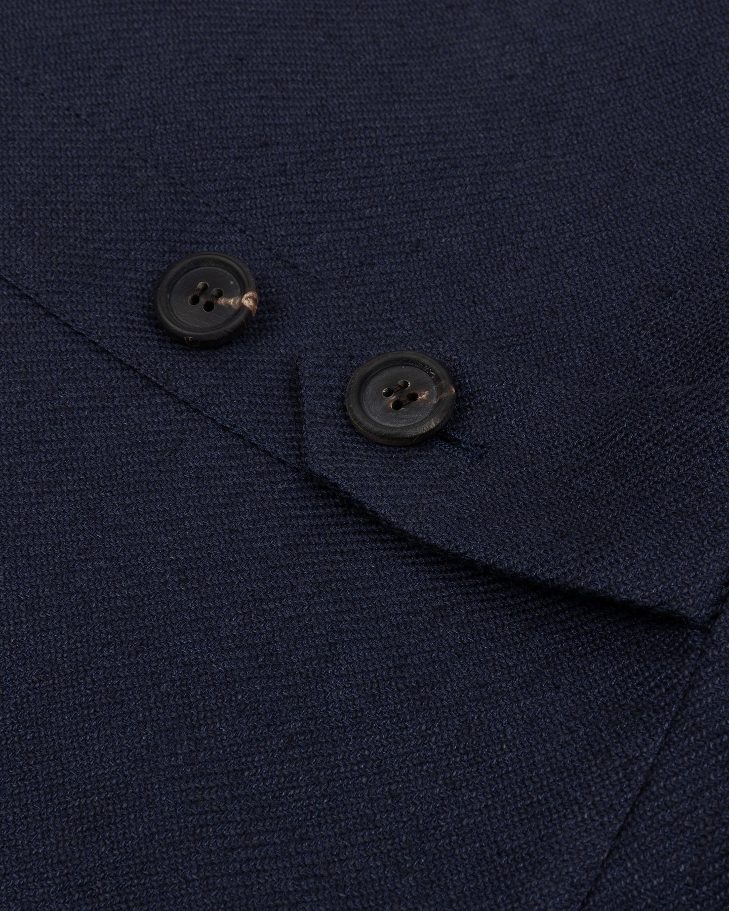 Navy linen silk cotton jacket with horn buttons