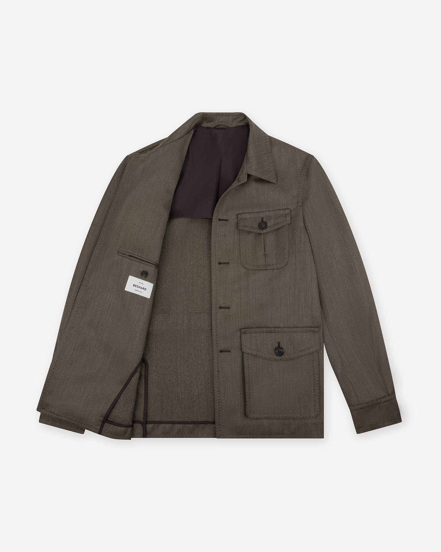 Brown unlined safari jacket