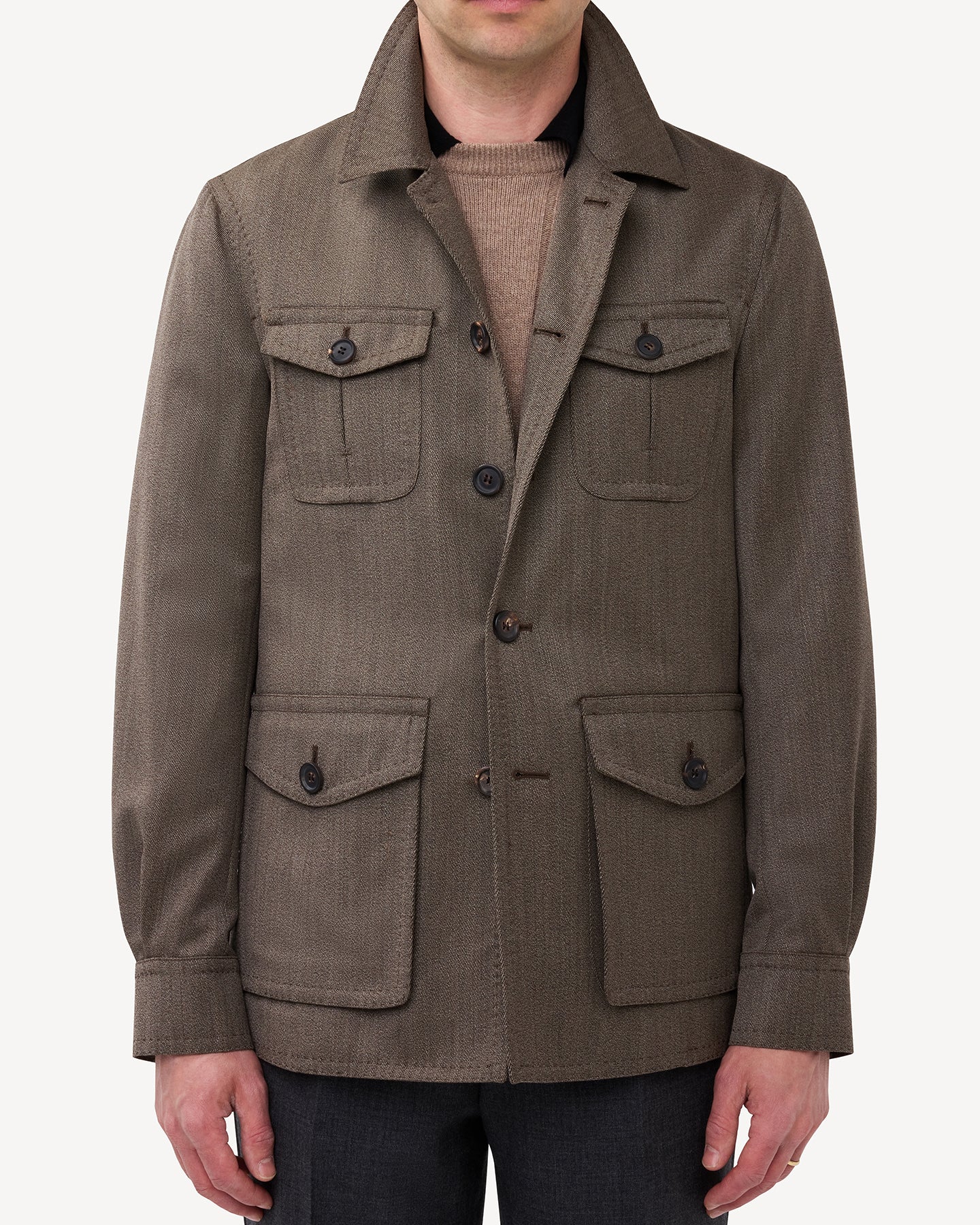 Mid Brown Covert Safari Jacket