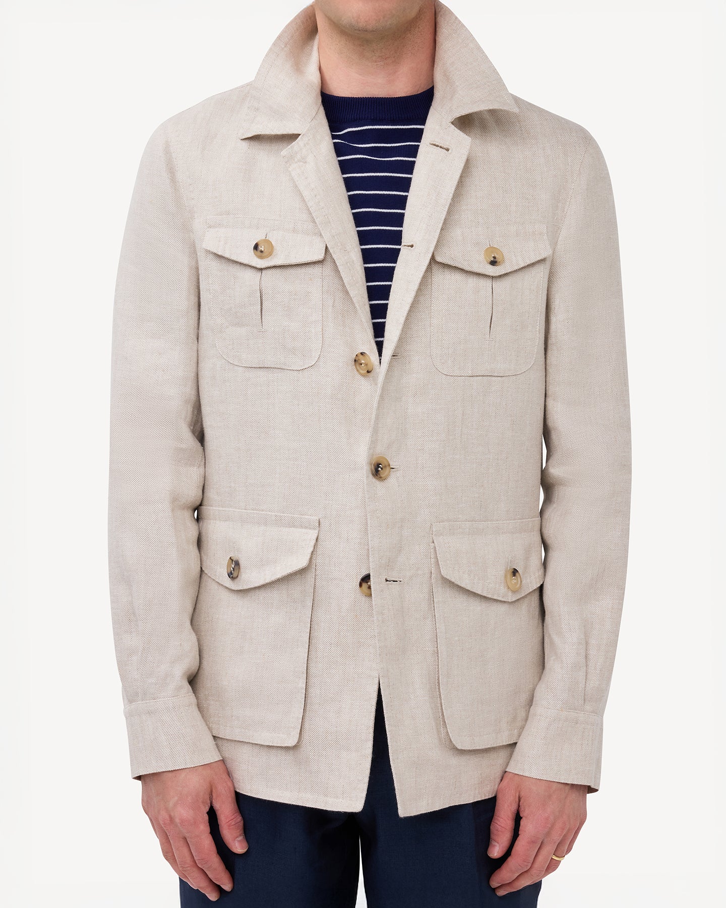 Oatmeal Linen Safari Jacket
