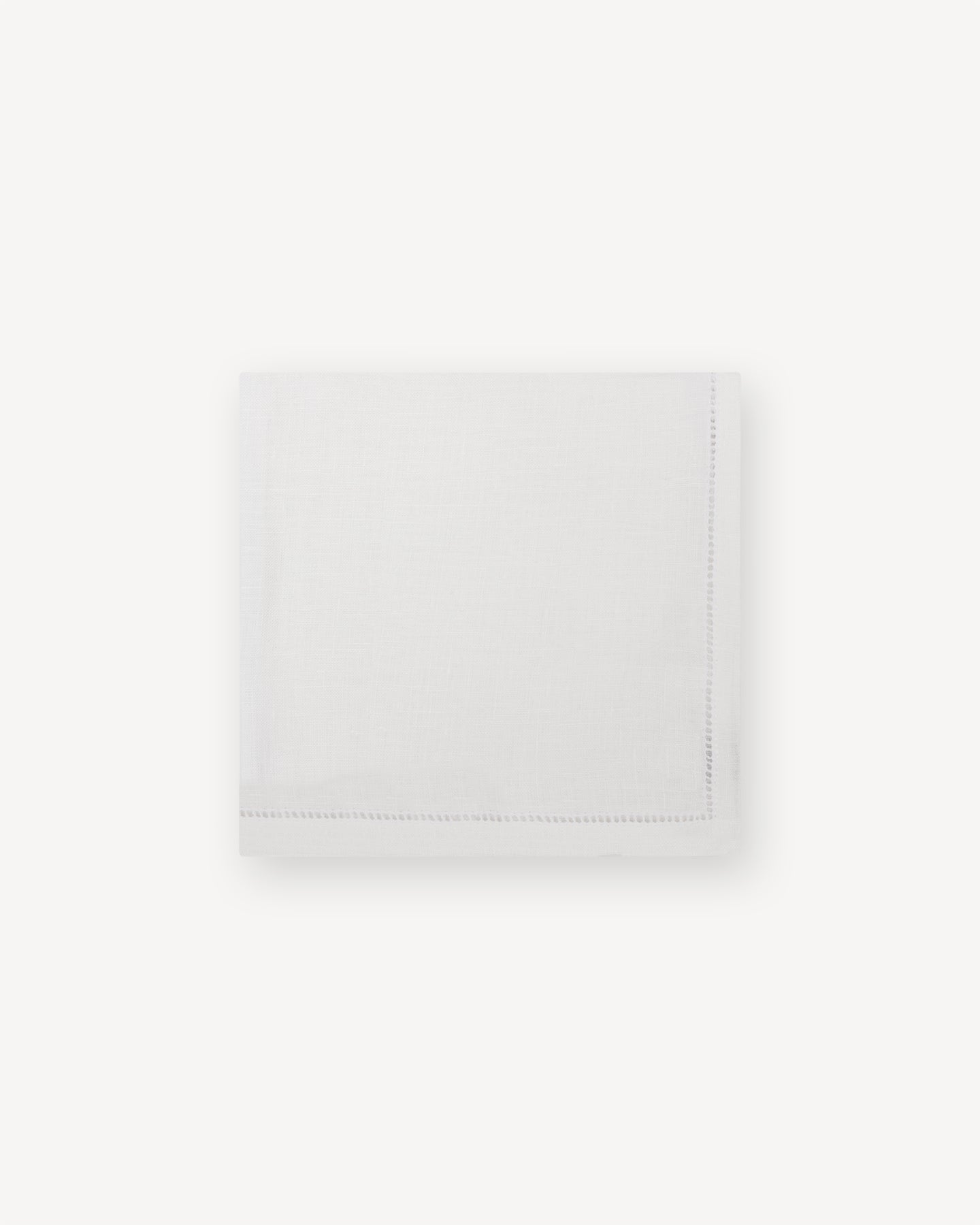 White line pocket square with punched hem