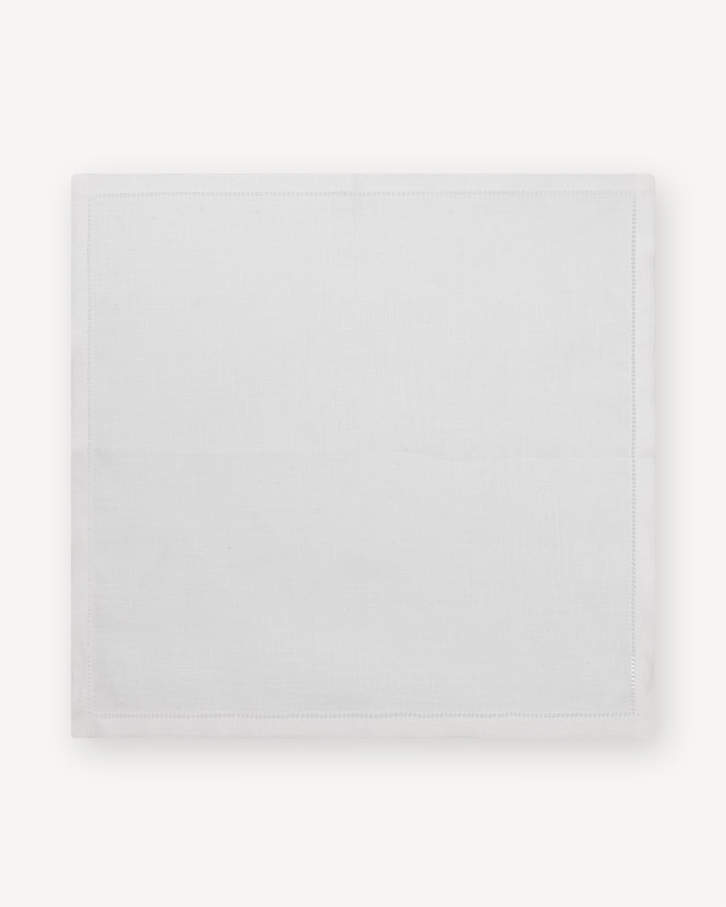 White line pocket square with punched hem