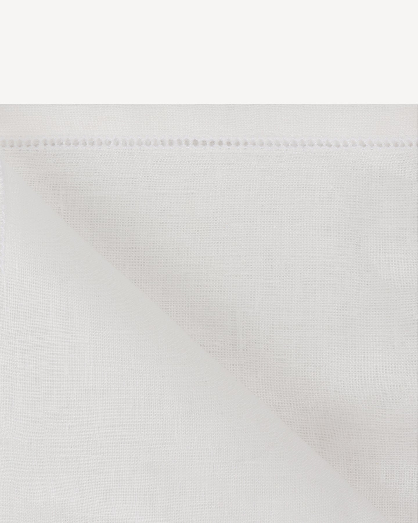 White line pocket square with punched hem