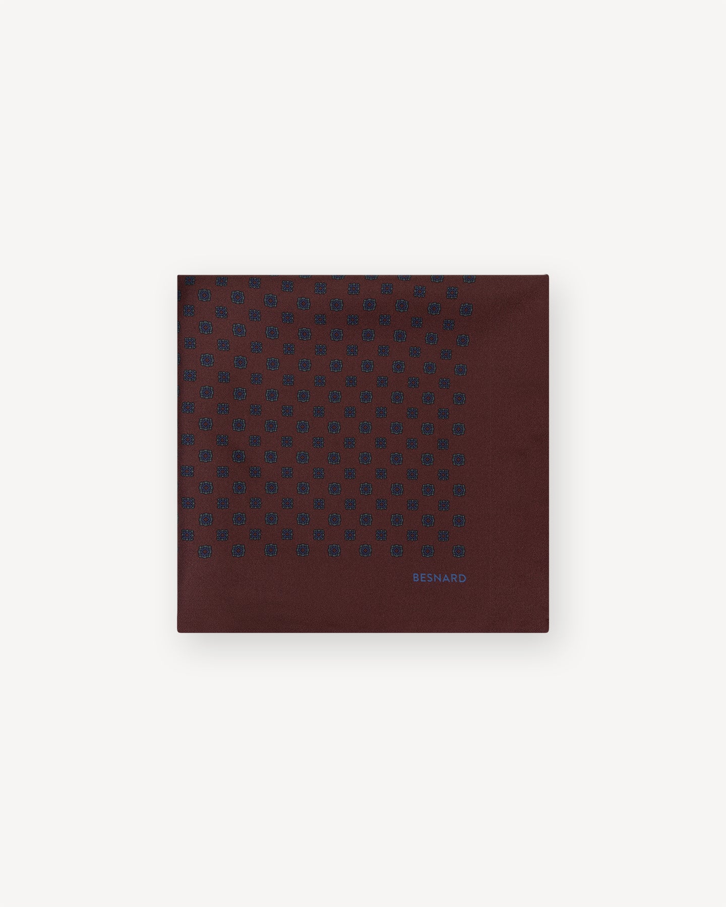 Burgundy Medallion Silk Pocket Square