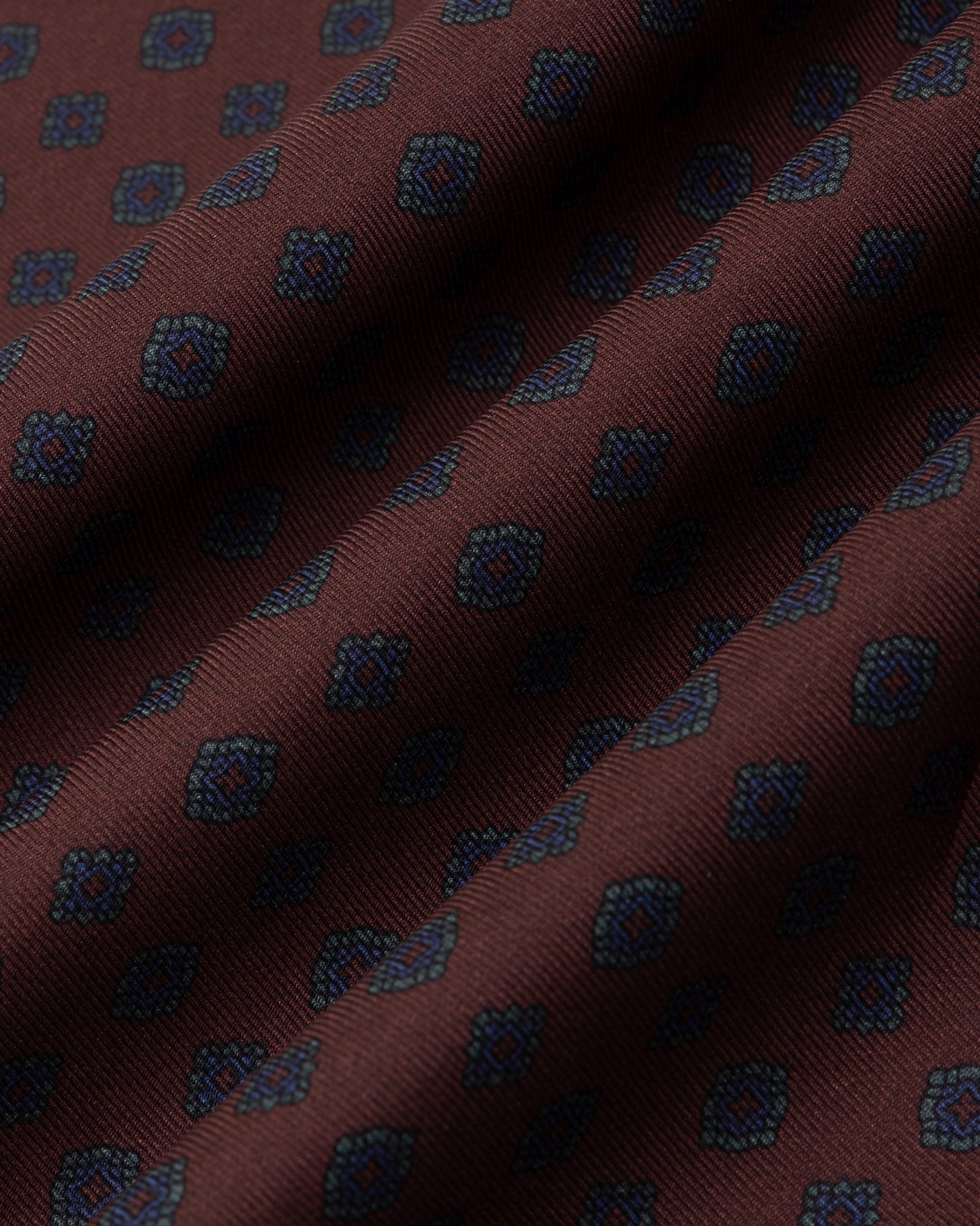 Burgundy Medallion Silk Pocket Square