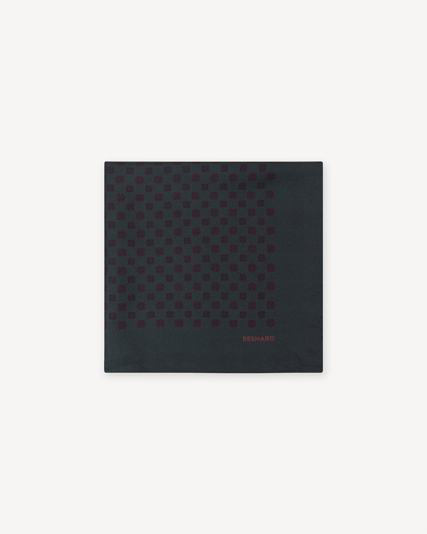 Green Medallion Silk Pocket Square