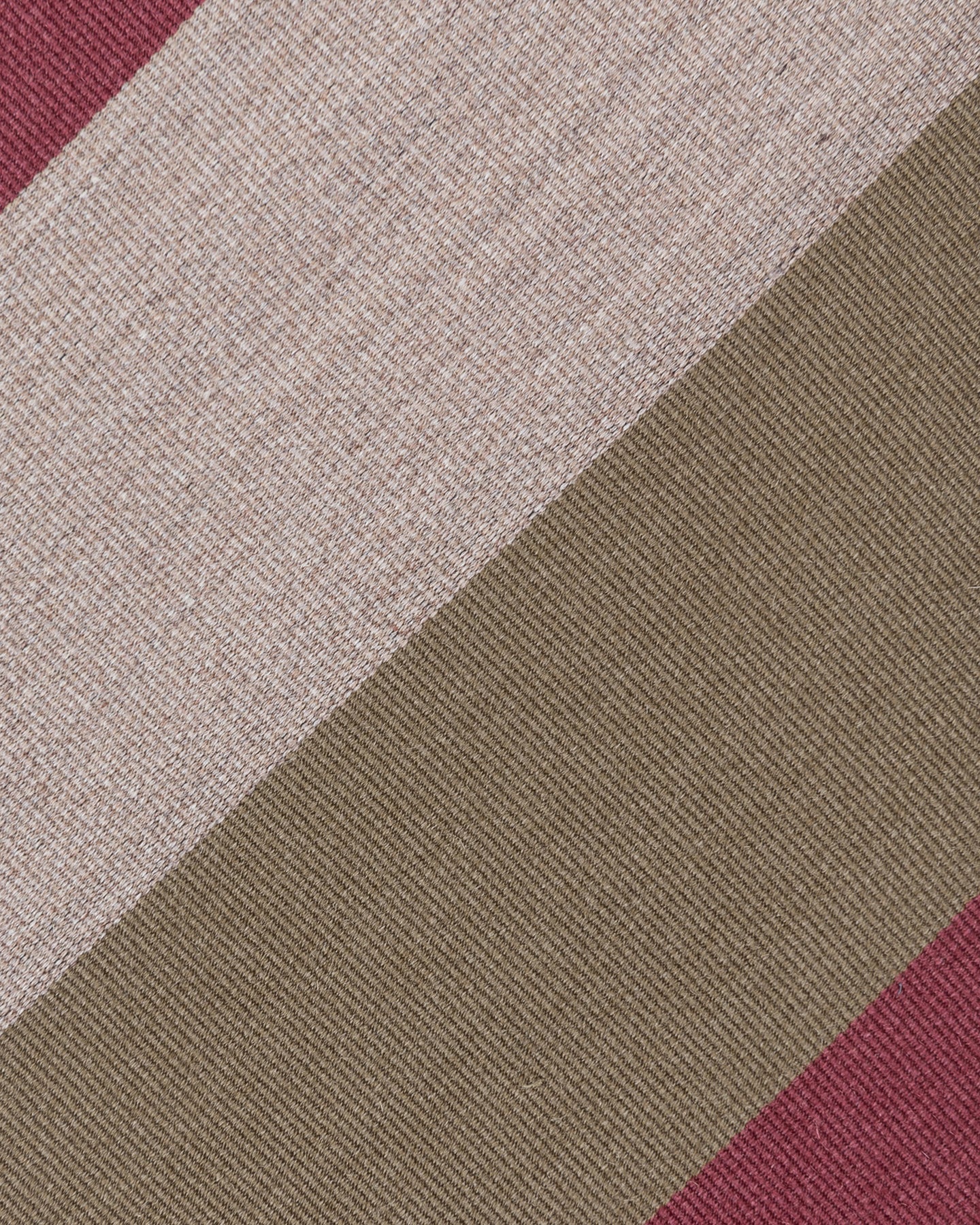 Raspberry Beige and Olive Block Stripe Mogador Tie