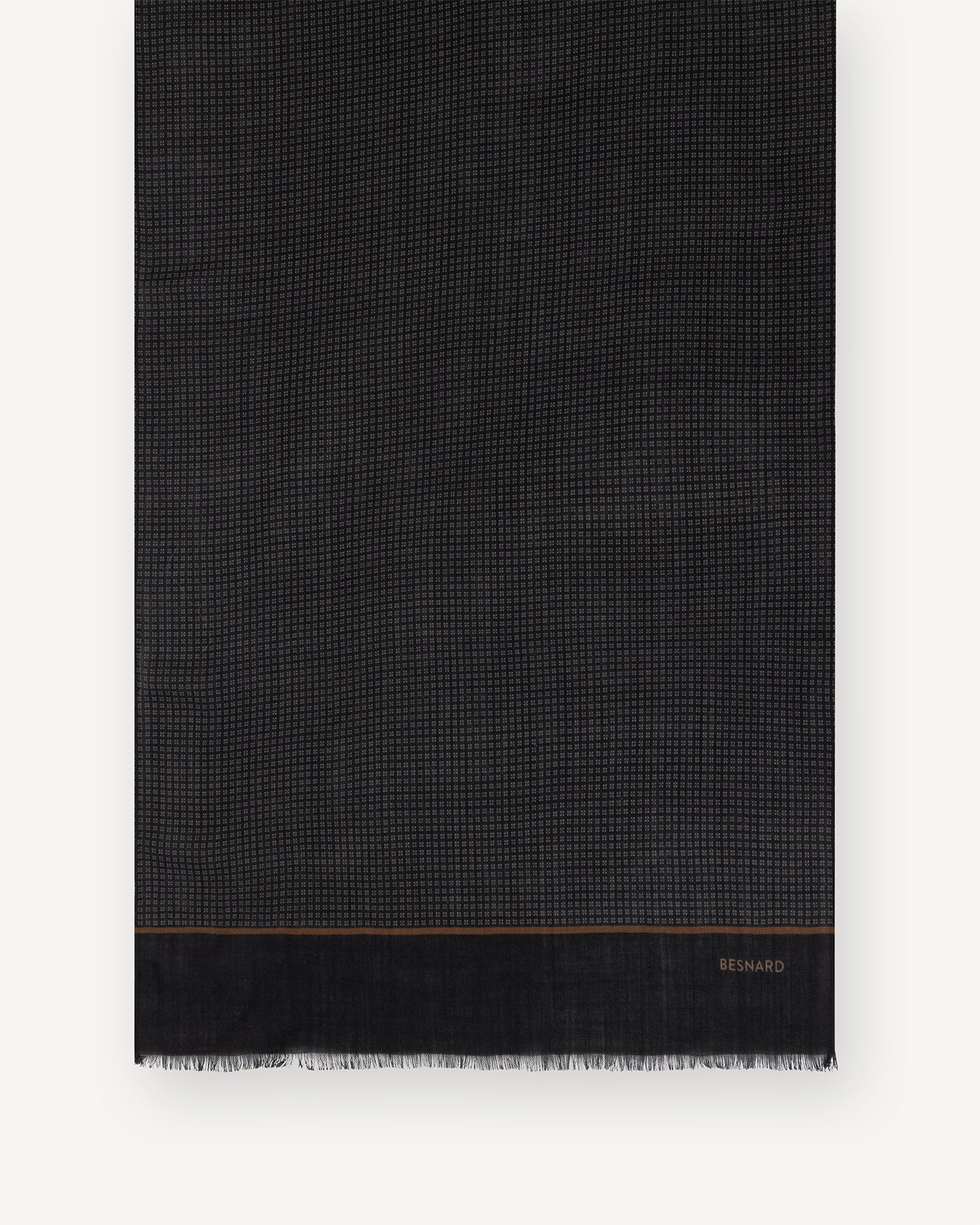 Black Grey Pattern Wool Scarf