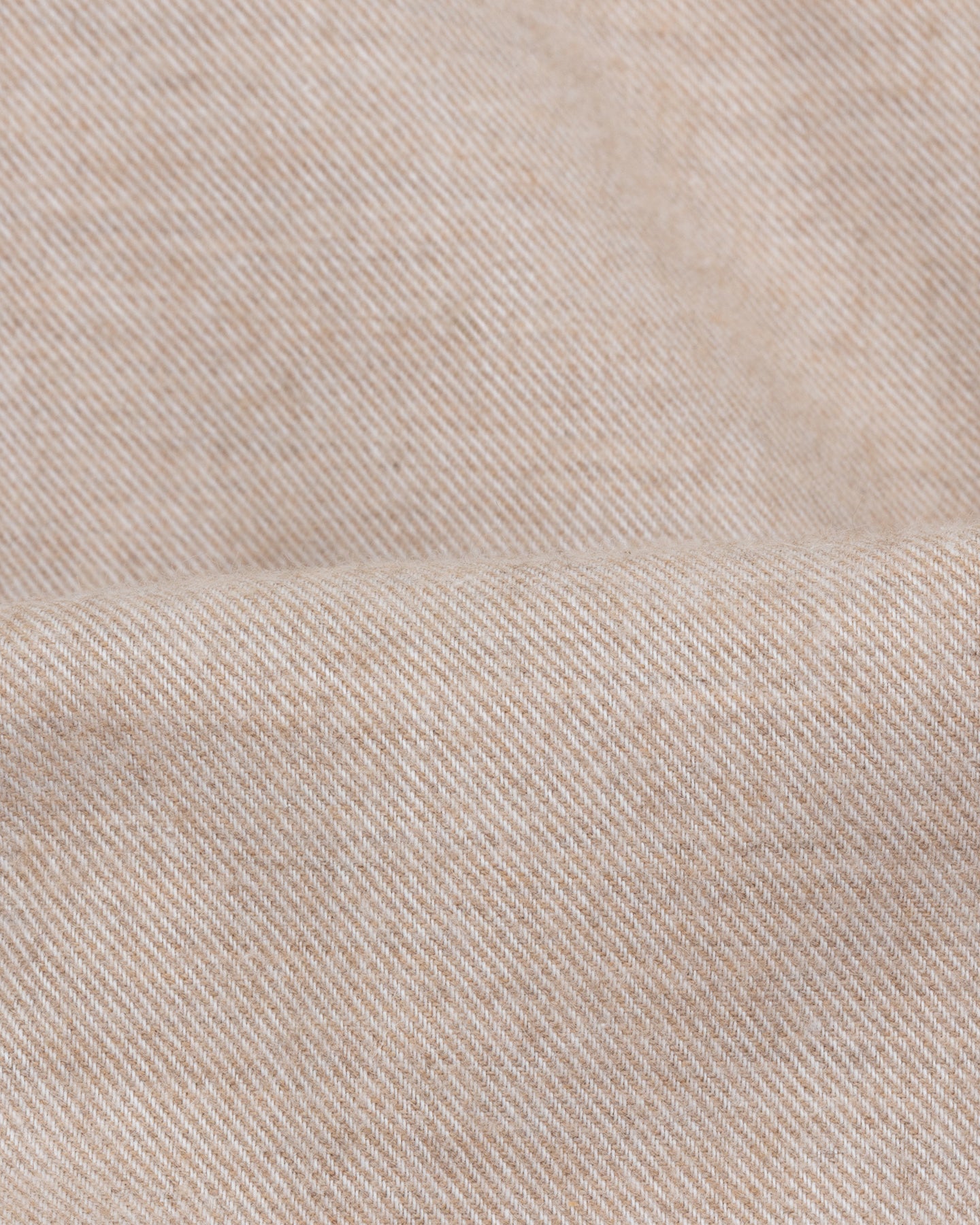 Beige Cotton Cashmere Flannel Button Down Shirt