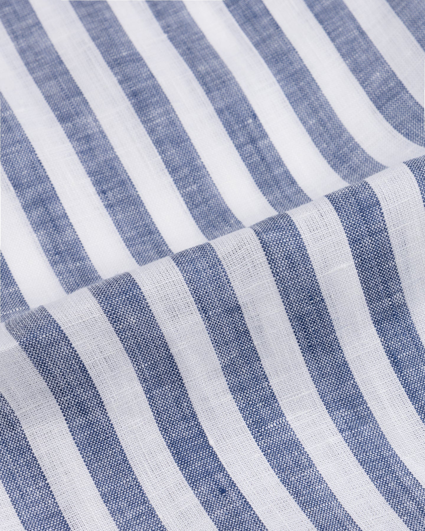 Navy Awning Stripe Linen Button Down Shirt