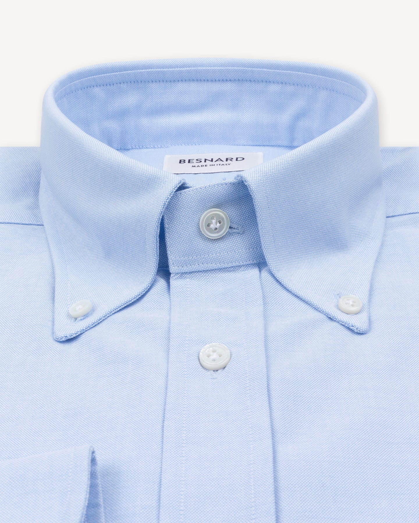 Light Blue OCBD Shirt with collar roll