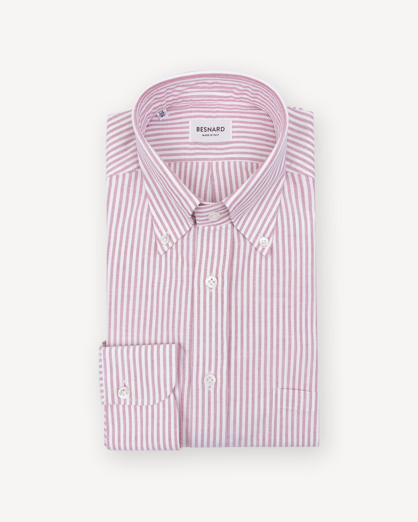 Red University Stripe OCBD Shirt