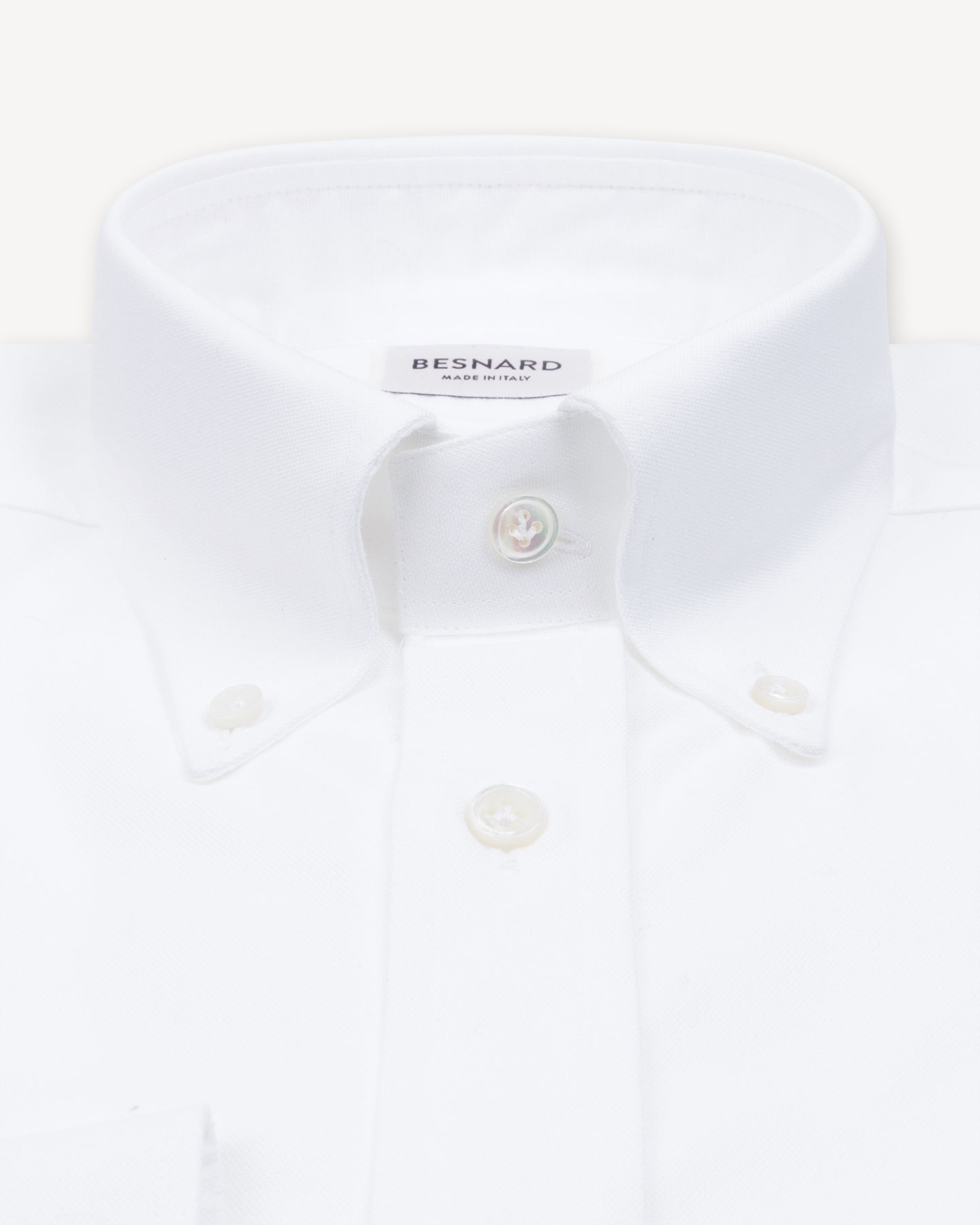 White OCBD Shirt with collar roll