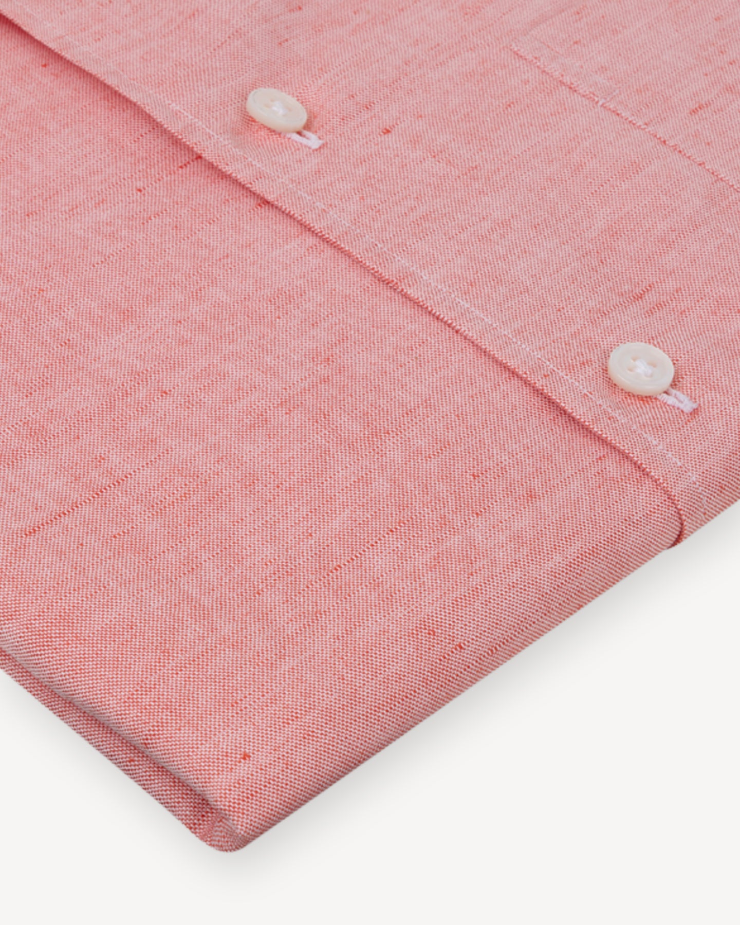 Coral Cotton Linen Camp Collar Shirt