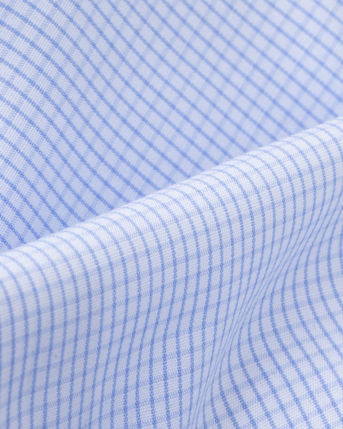 Light blue fine graph check shirt fabric