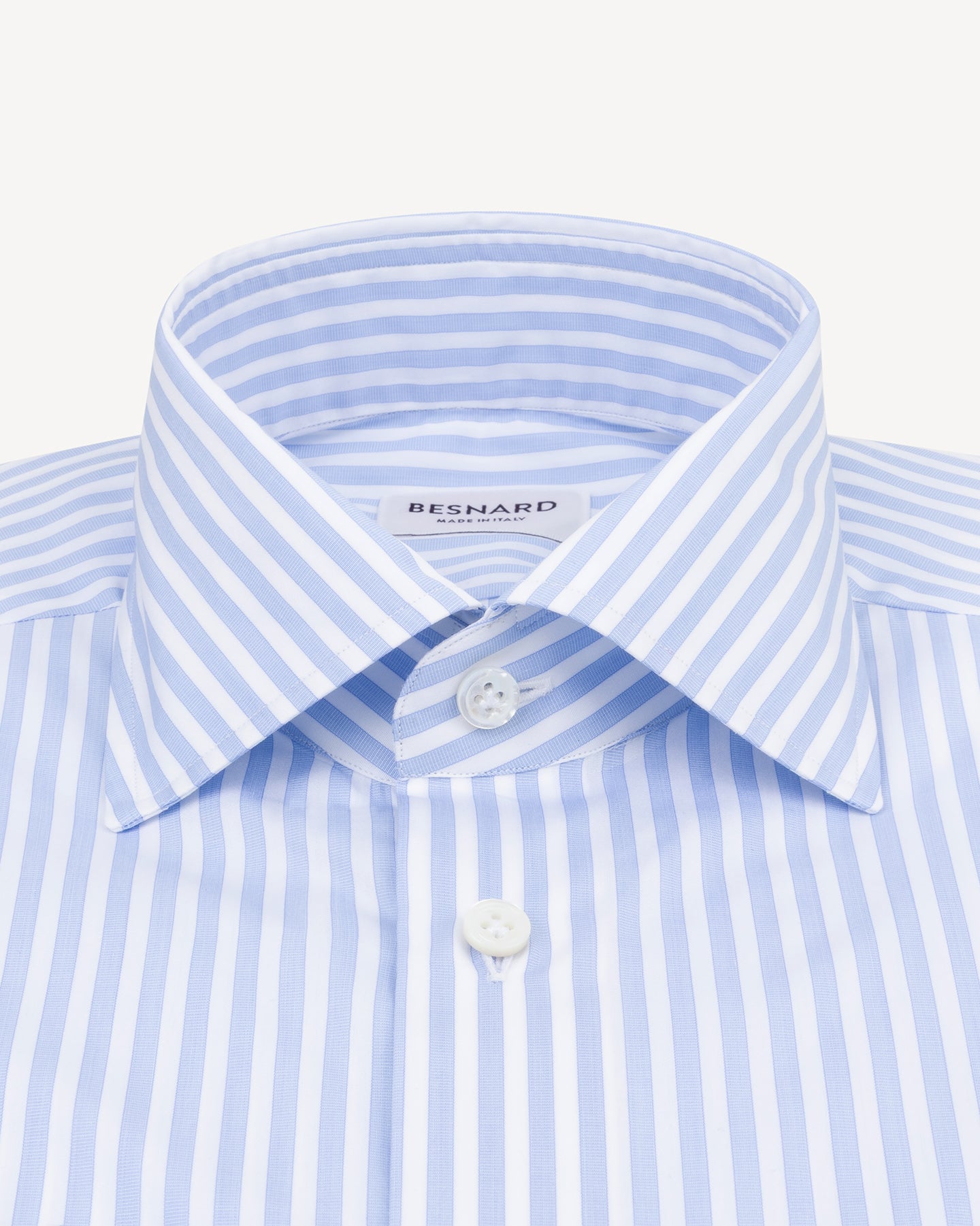 Light Blue End-On-End Candy Stripe Shirt with Spread Collar