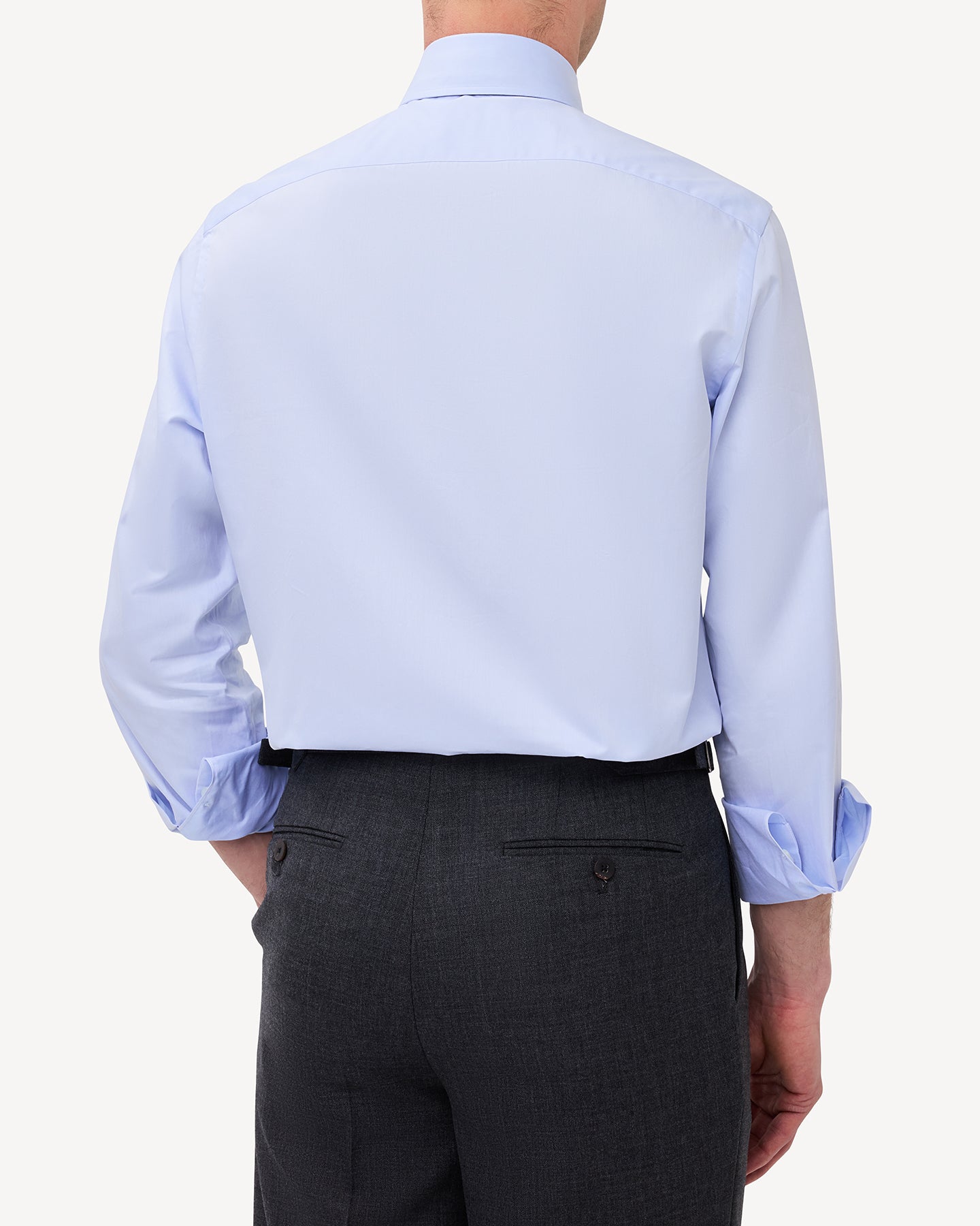 Light Blue Twill Spread Collar Shirt